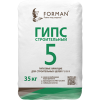 Изображение товара Гипс строительный Forman Г-5 Б II 35 кг Изображение товара Гипс строительный Forman Г-5 Б II 35 кг