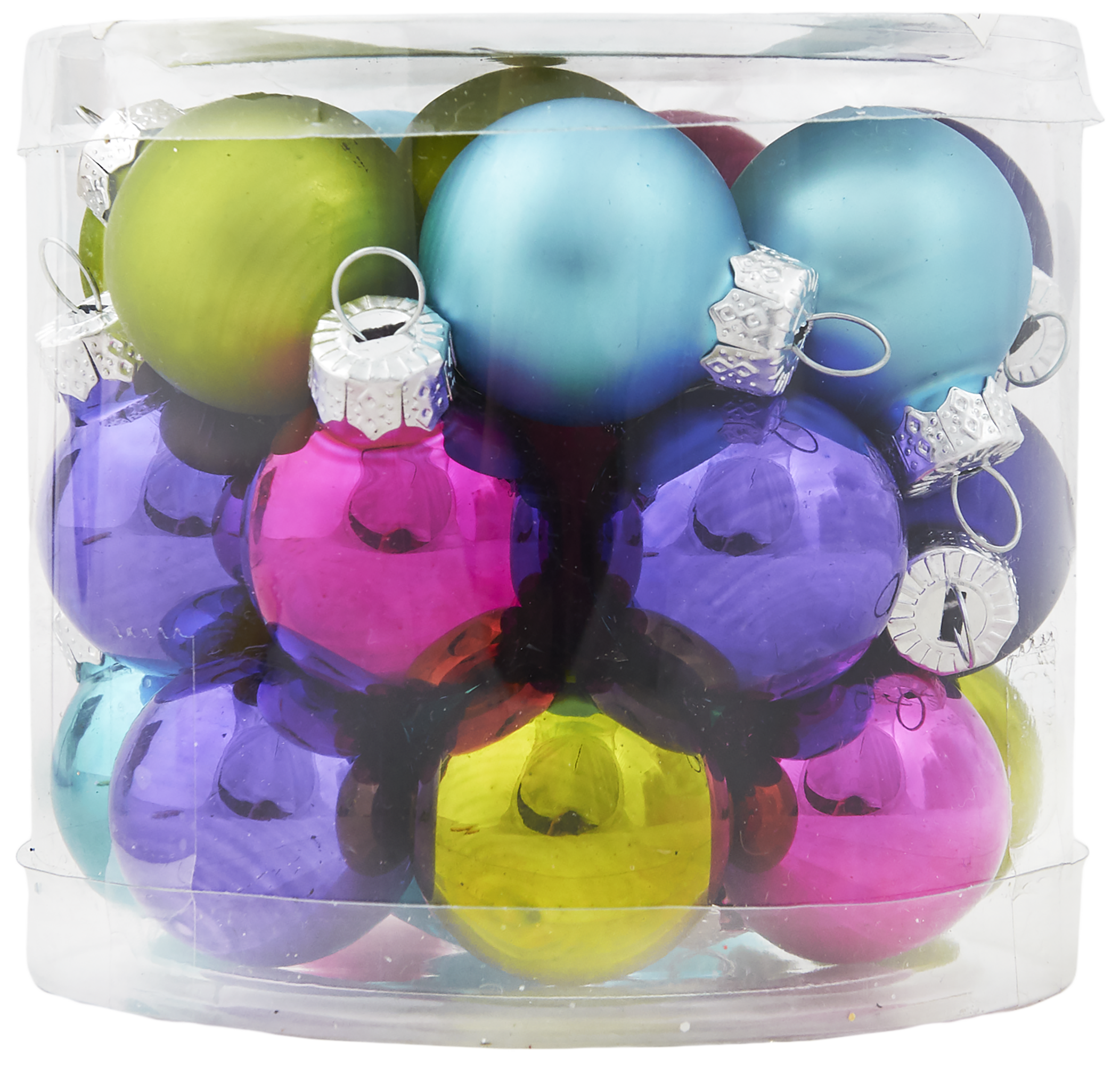 Изображение товара Набор ёлочных шаров Яркое ассорти 2.5 см, стекло, 24 шт.