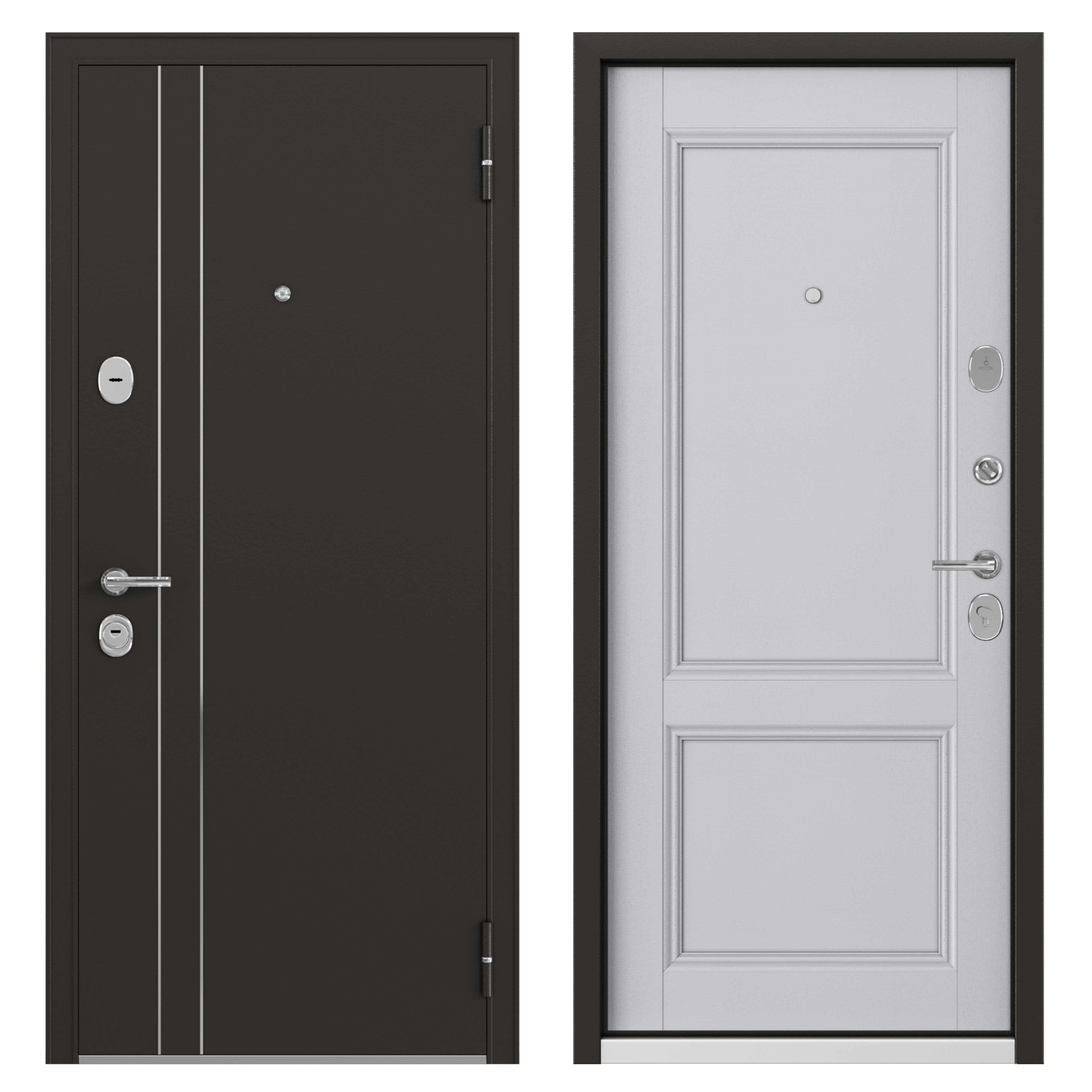 Изображение товара Дверь металлическая Контрол Танганика, 880 мм, левая, цвет белый