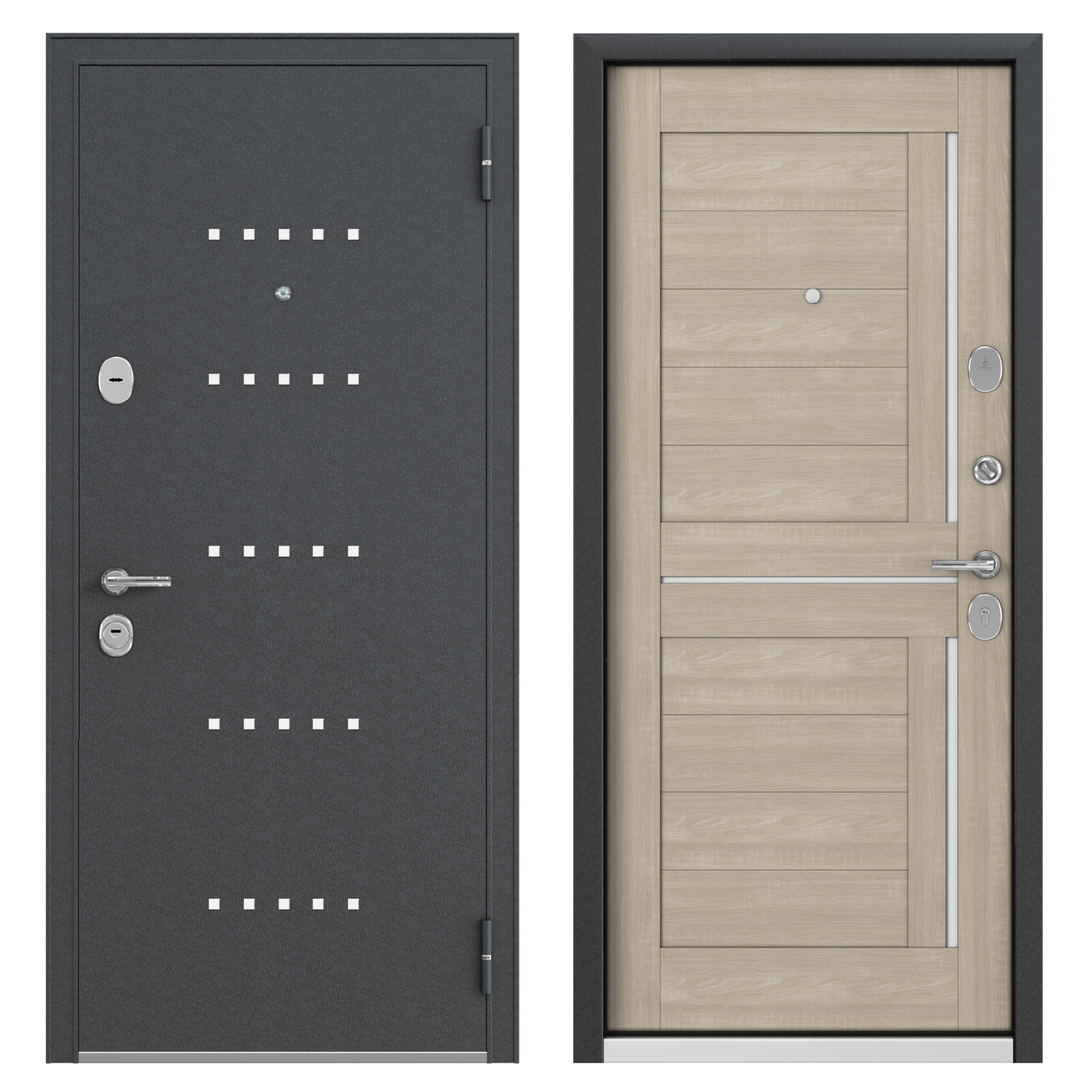 Изображение товара Дверь металлическая Контрол Леона, 880 мм, левая, цвет дуб сонома