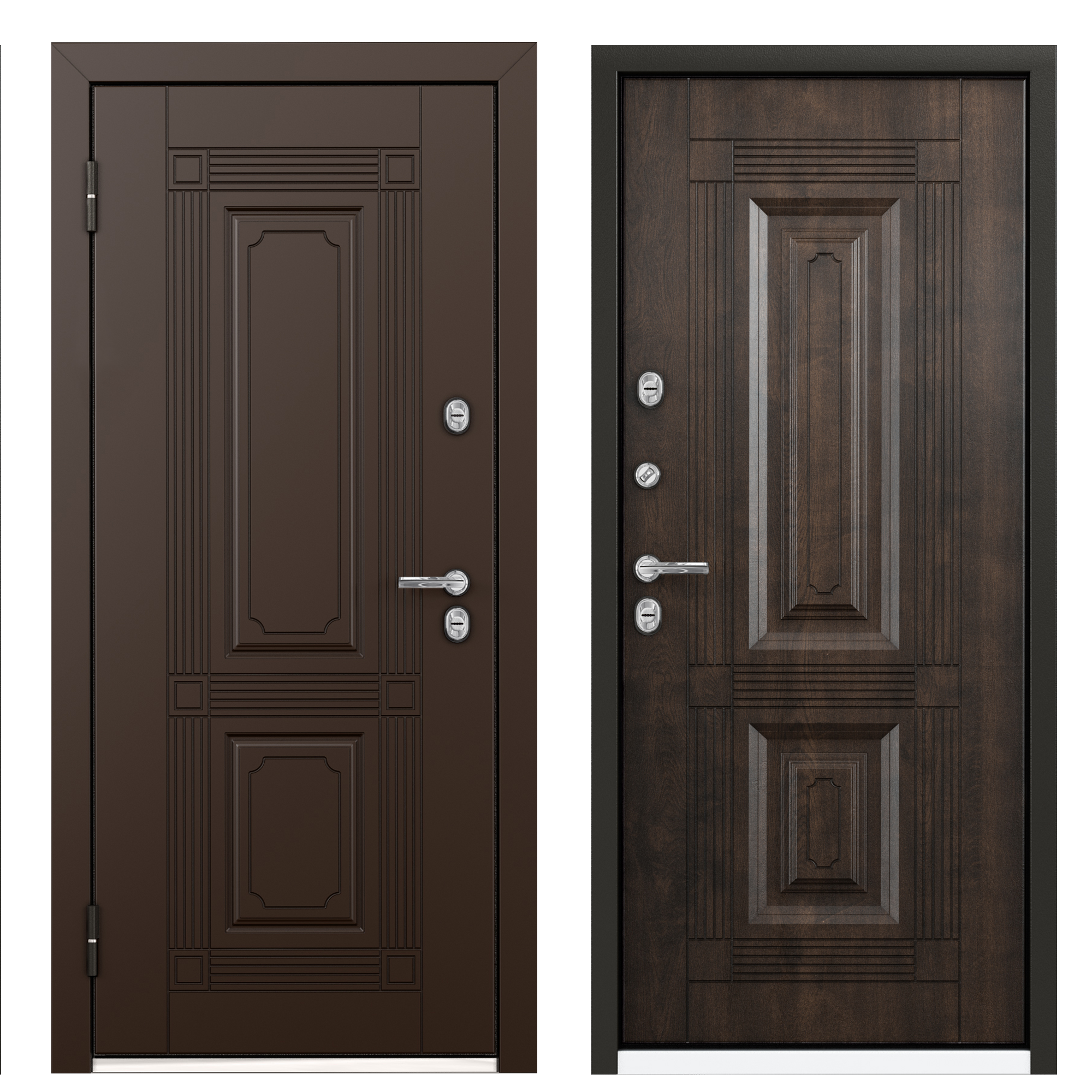 Изображение товара Дверь металлическая Термо С-2 РР, 880 мм, левая, цвет грецкий орех