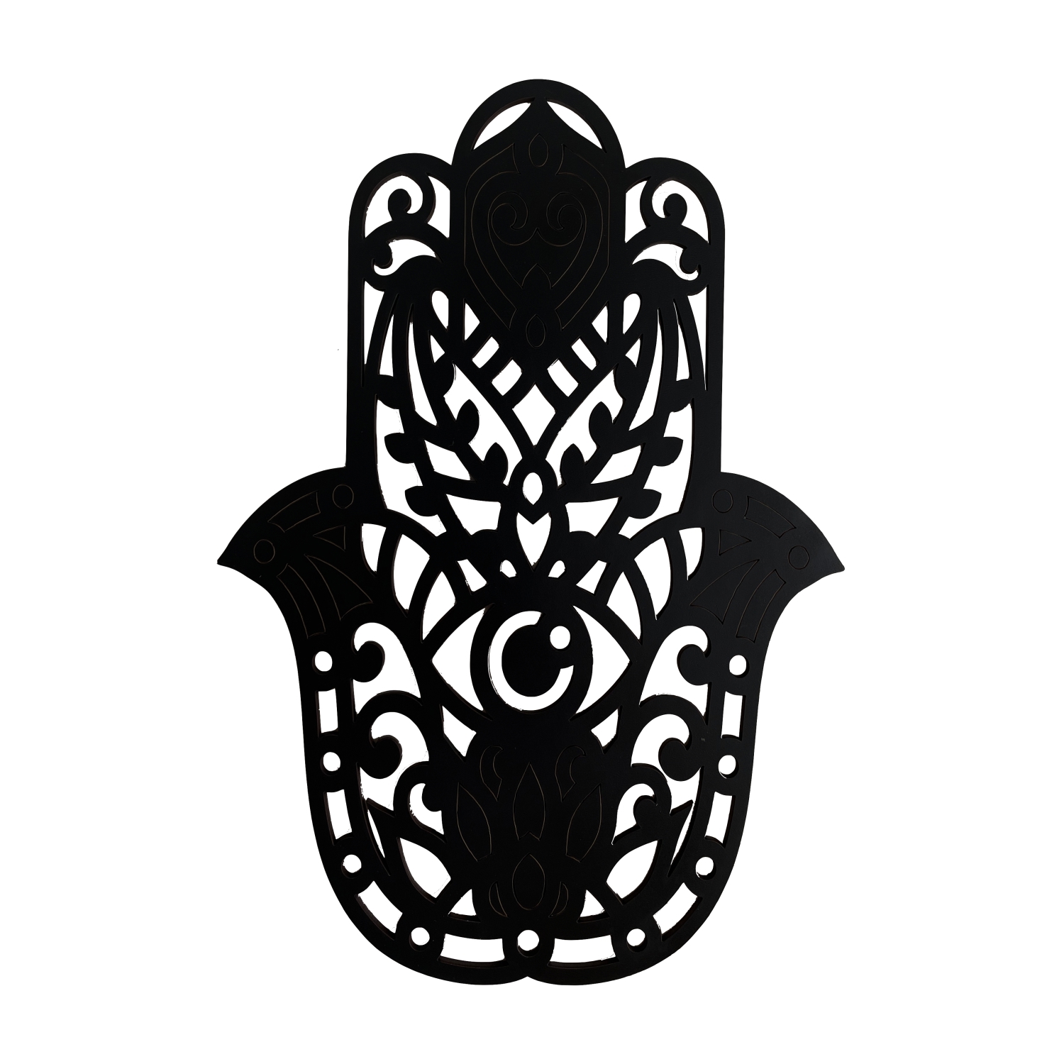 Изображение товара Оберег настенный из дерева "Хамса - Рука Фатимы" черный