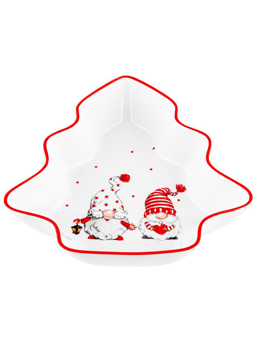 Изображение товара Блюдо-шубница Веселые гномики фарфор 21,2х20,5х4,5 см для сервировки и подарка