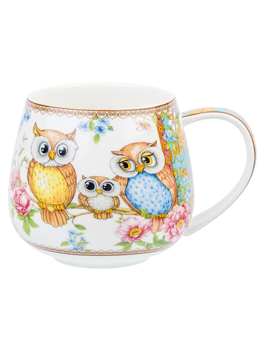 Изображение товара Кружка из фарфора Elan Gallery 450 мл серия Совушки подарочная упаковка