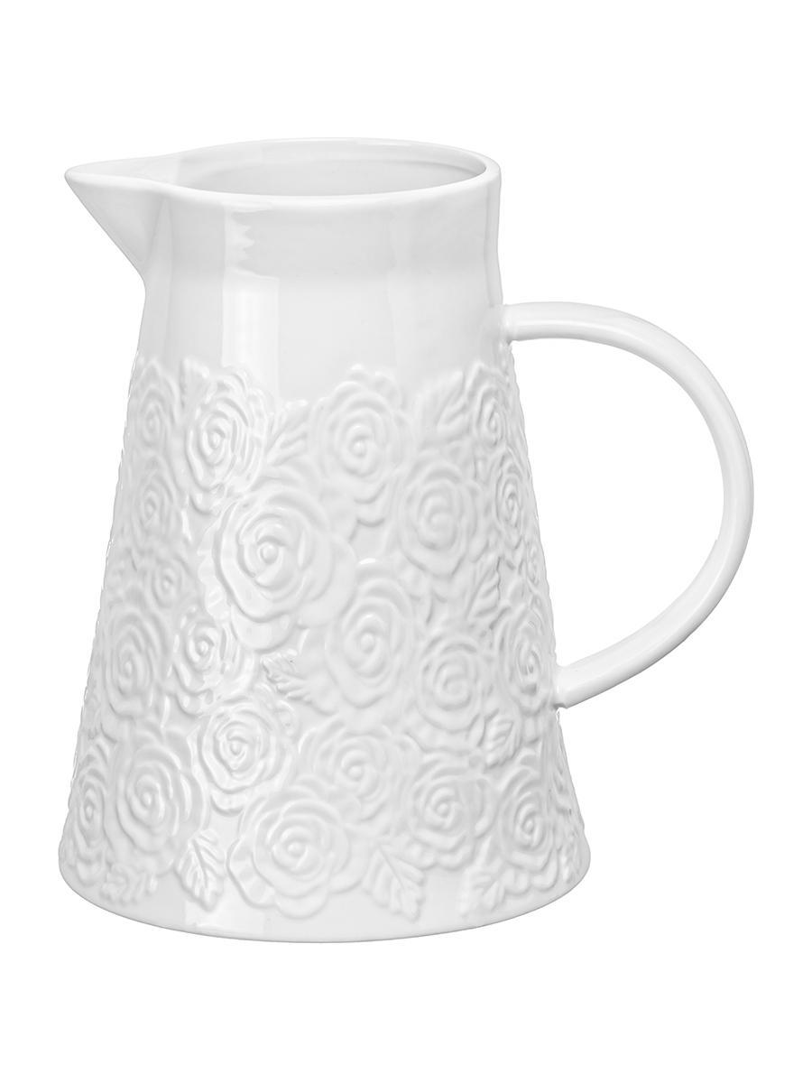 Изображение товара Кувшин 1200 мл Elan Gallery розы фарфор цвет белый/серый