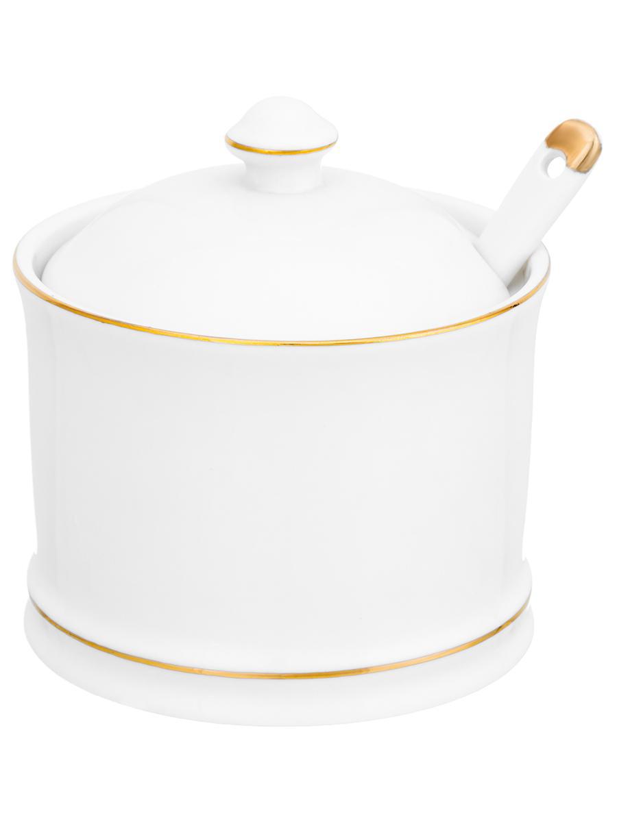 Изображение товара Стильная сахарница ELAN GALLERY с золотым окаймлением 320 мл