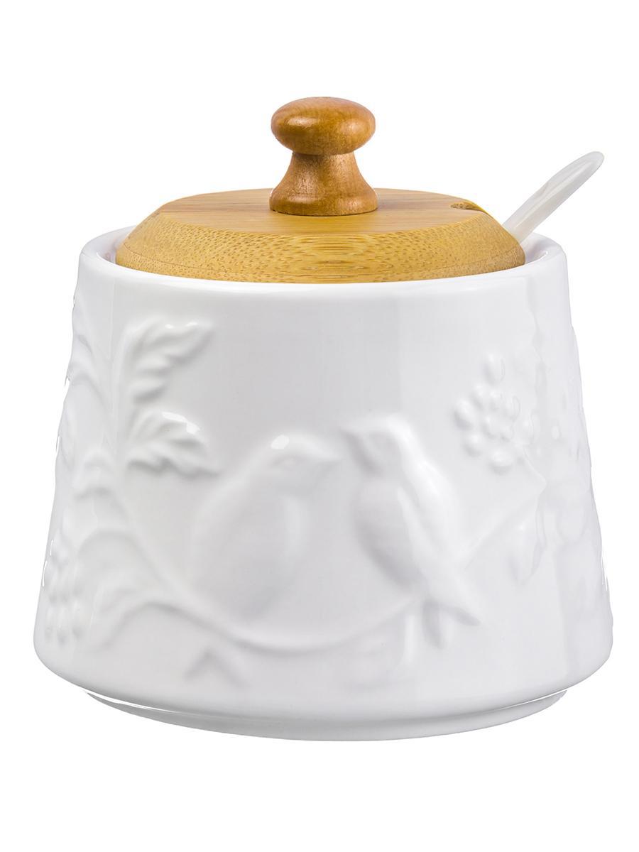 Изображение товара Сахарница из фарфора с бамбуковой крышкой ELAN GALLERY 350 мл