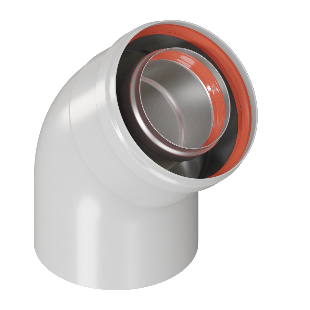 Изображение товара Колено дымохода Krats CW-45-01 60x15 мм для систем отопления