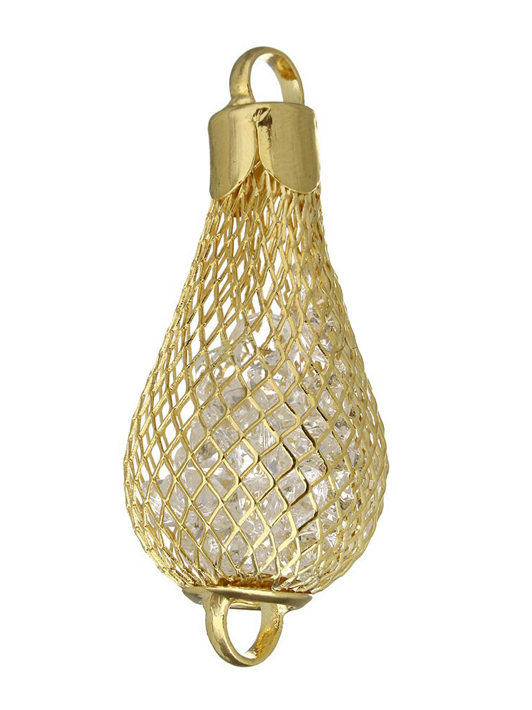 Изображение товара Подвесное украшение Christmas Витраж 3x8 см золотое елочная игрушка