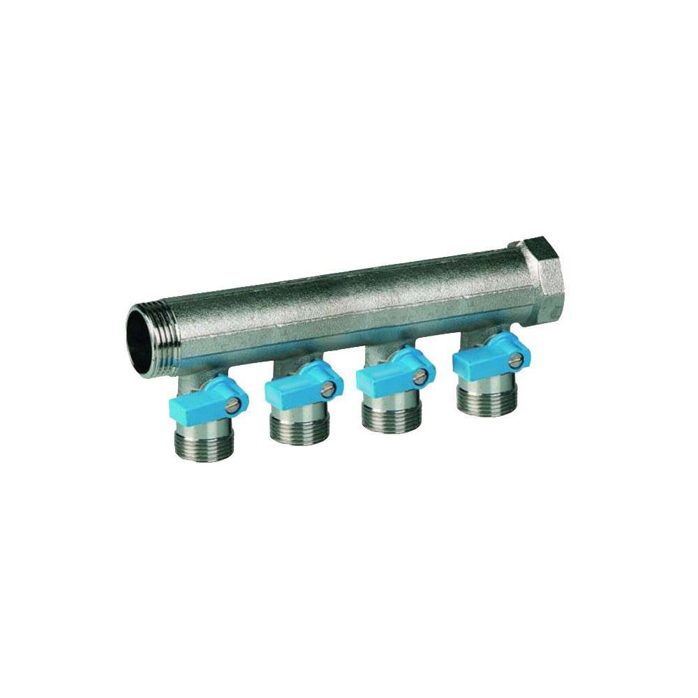 Изображение товара Коллектор Henco 3/4" с синими шаровыми 3/4"НР под евроконус 3/4" 4xEK14 16 18 20 Изображение товара Коллектор Henco 3/4" с синими шаровыми 3/4"НР под евроконус 3/4" 4xEK14 16 18 20