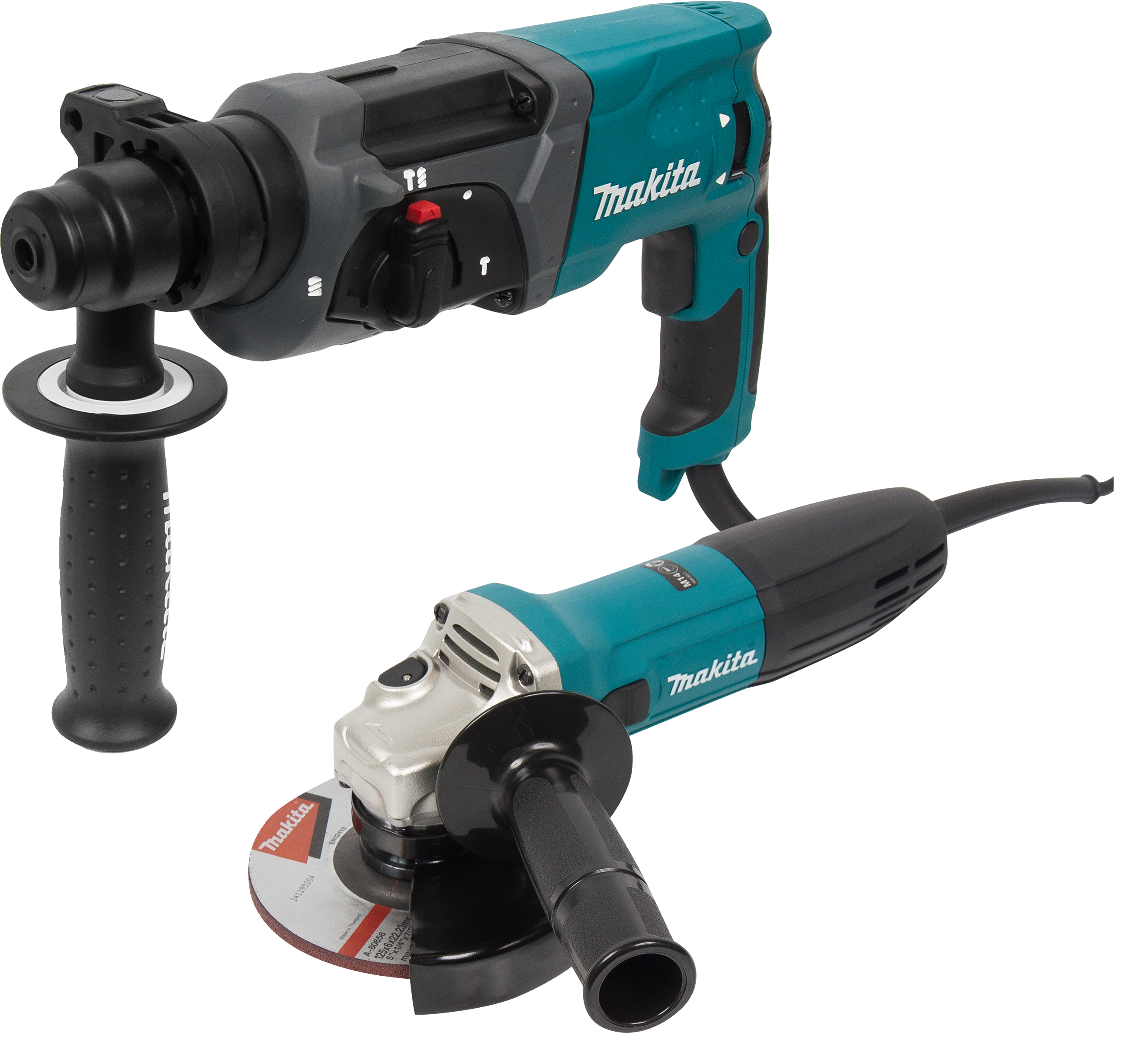Изображение товара Набор электроинструментов Makita DK0120 с УШМ и перфоратором - надежный для профессионалов и дома Изображение товара Набор электроинструментов Makita DK0120 с УШМ и перфоратором - надежный для профессионалов и дома