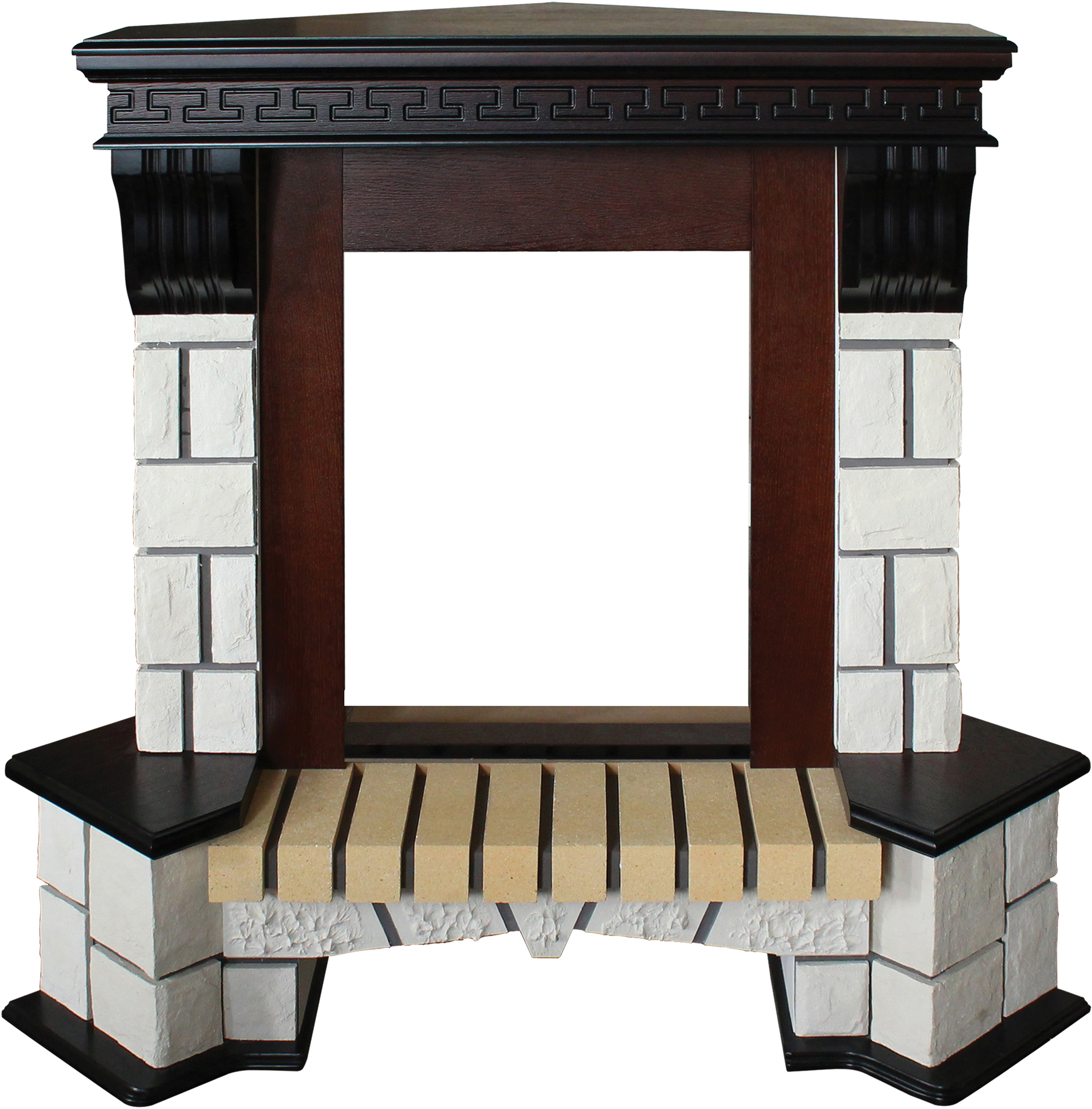 Изображение товара Обрамление угловое Stone для очага с реалистичным 3D-пламенем, Россия