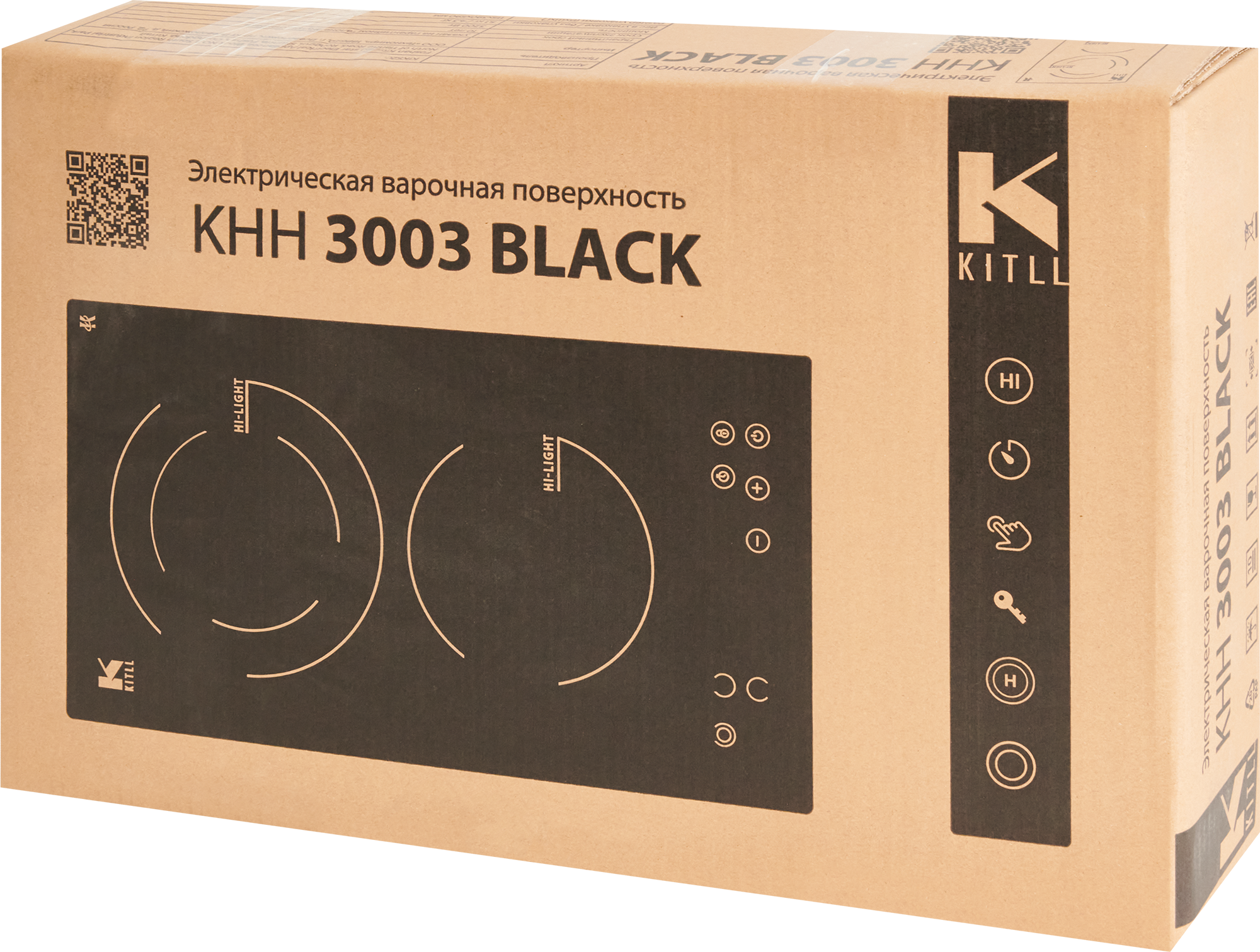 Электрическая варочная панель Kitll KHH 3003 BLACK 29 см 2 конфорки цвет чёрный - 8