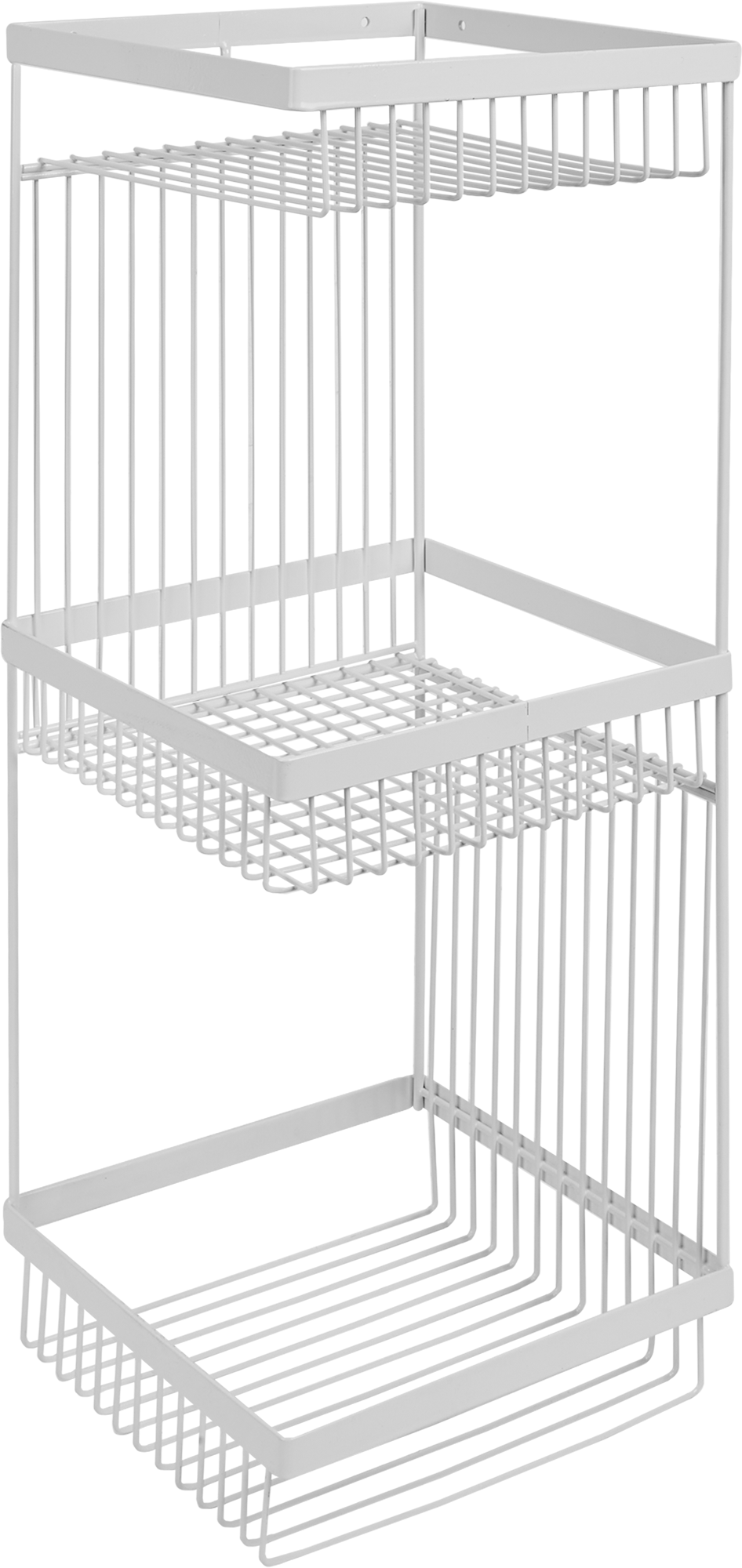 Изображение товара Полка для ванной Lemer Like трехъярусная прямая 20x20x52 см металл цвет белый
