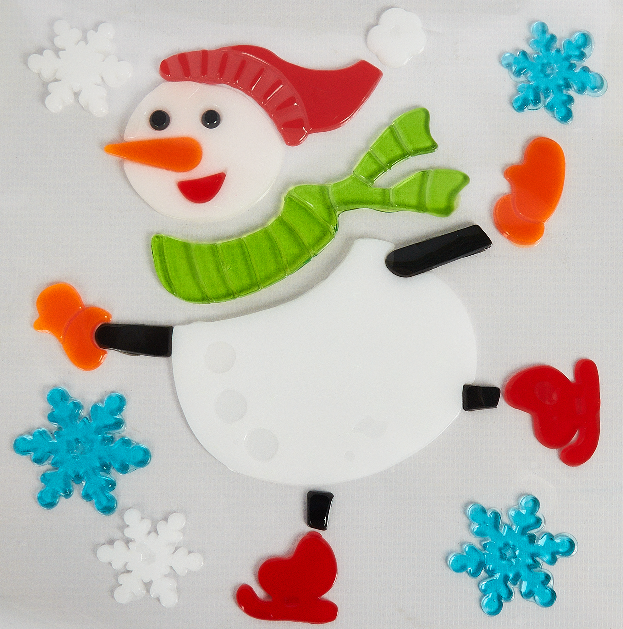 Изображение товара Набор новогодних наклеек Счастливый снеговик для украшения интерьера и творчества