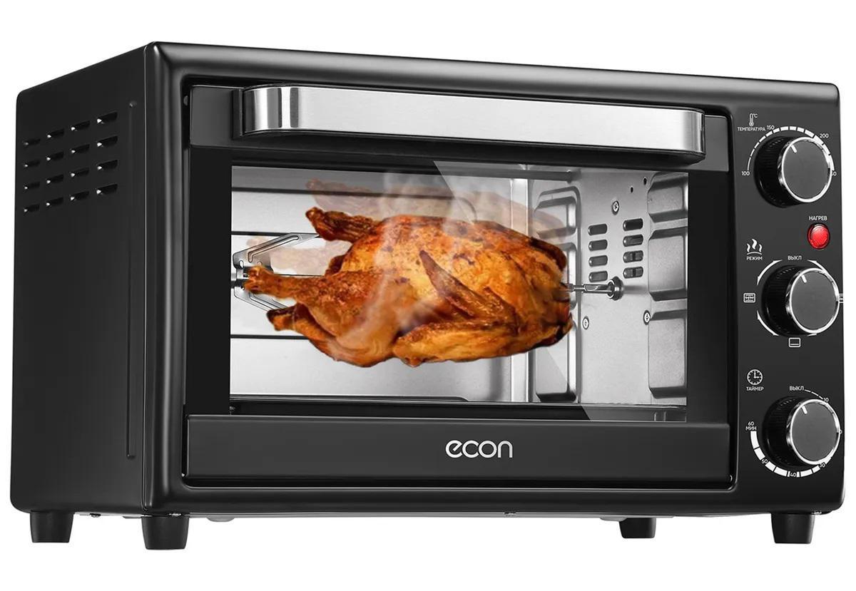 Изображение товара Электропечь ECON ECO-G3302MO 33л с грилем и вертелом, черная