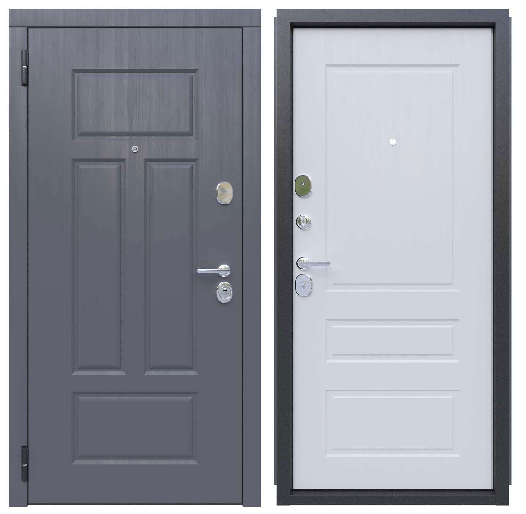 Изображение товара Дверь входная металлическая Сан-Марино 960 мм левая цвет ясень белый