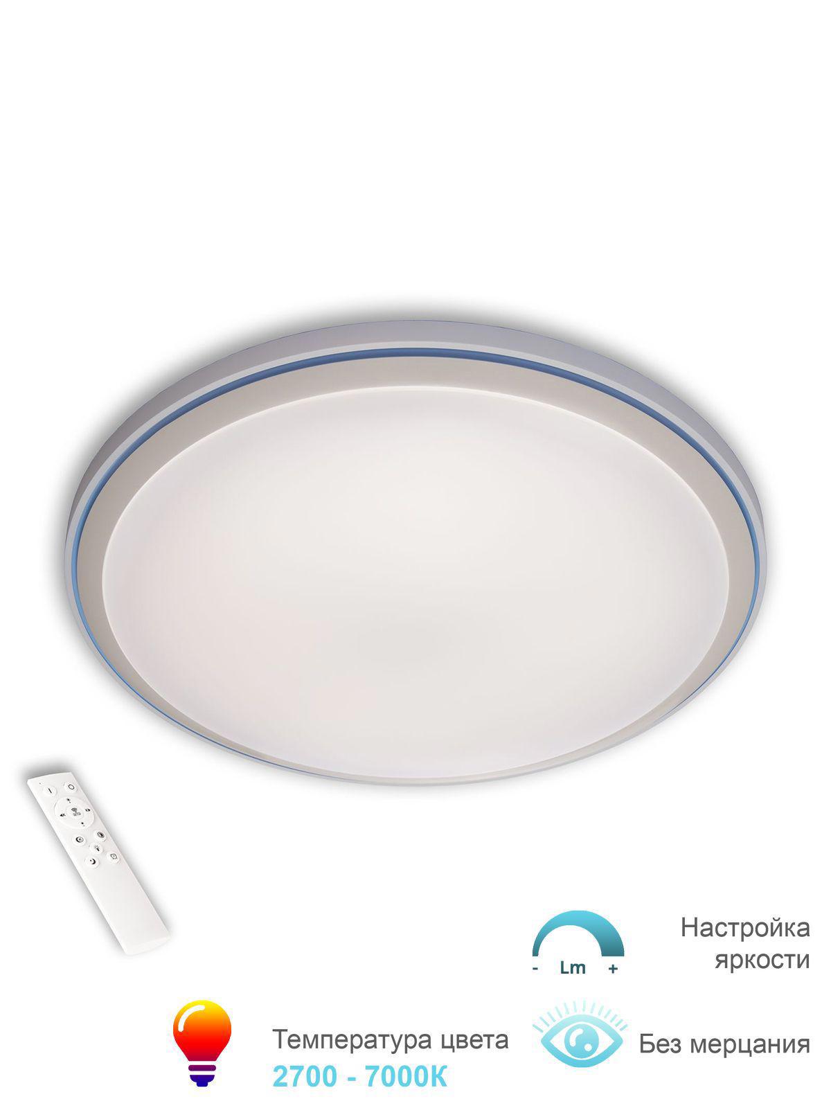 Изображение товара Светильник настенно-потолочный светодиодный Arte Perfetto Luce APL2233306.B247-350.Blue с пультом управления нейтральный белый свет цвет голубой