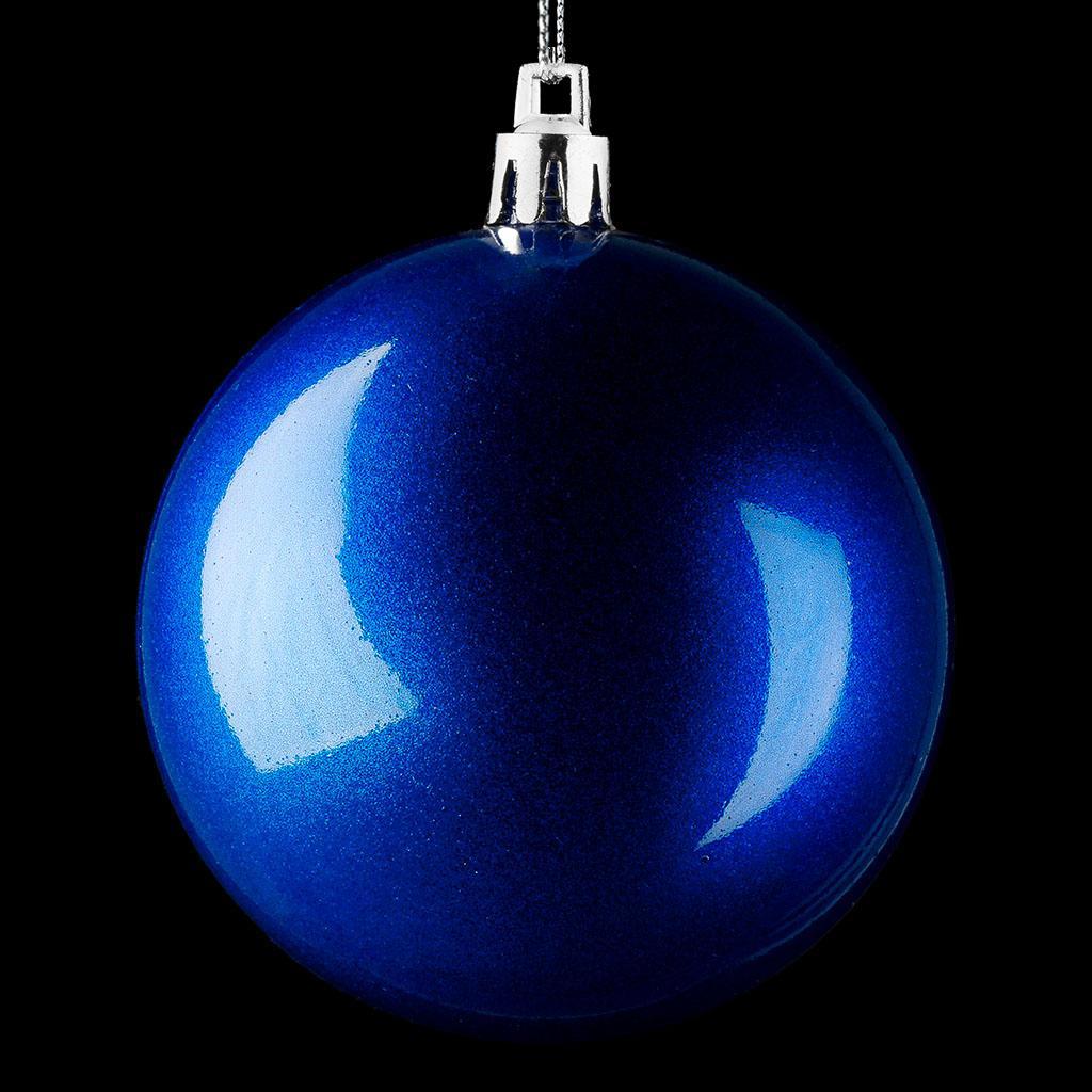 Изображение товара Ёлочная игрушка шар из пластика с перламутровым эффектом 8x8 см Синий