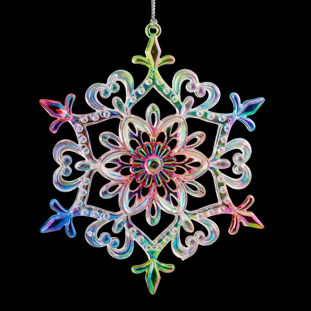 Изображение товара Ёлочная игрушка ErichKrause Decor 50695 снежинка разноцветная 13 см 1 шт