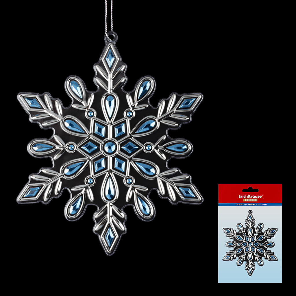 Изображение товара Ёлочная игрушка из ПВХ с серебряной окантовкой 21х1см разноцветная