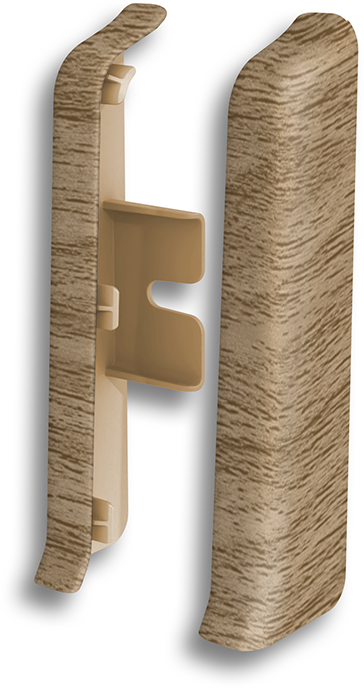 Заглушка для плинтуса левая и правая "Дуб Вояж", высота 80 мм, 2 шт.