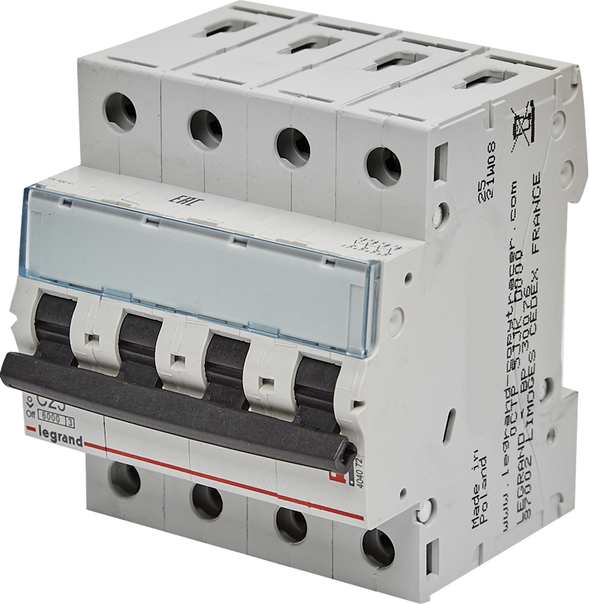 Изображение товара Автоматический выключатель Legrand TX3 4P C25 А 6 кА