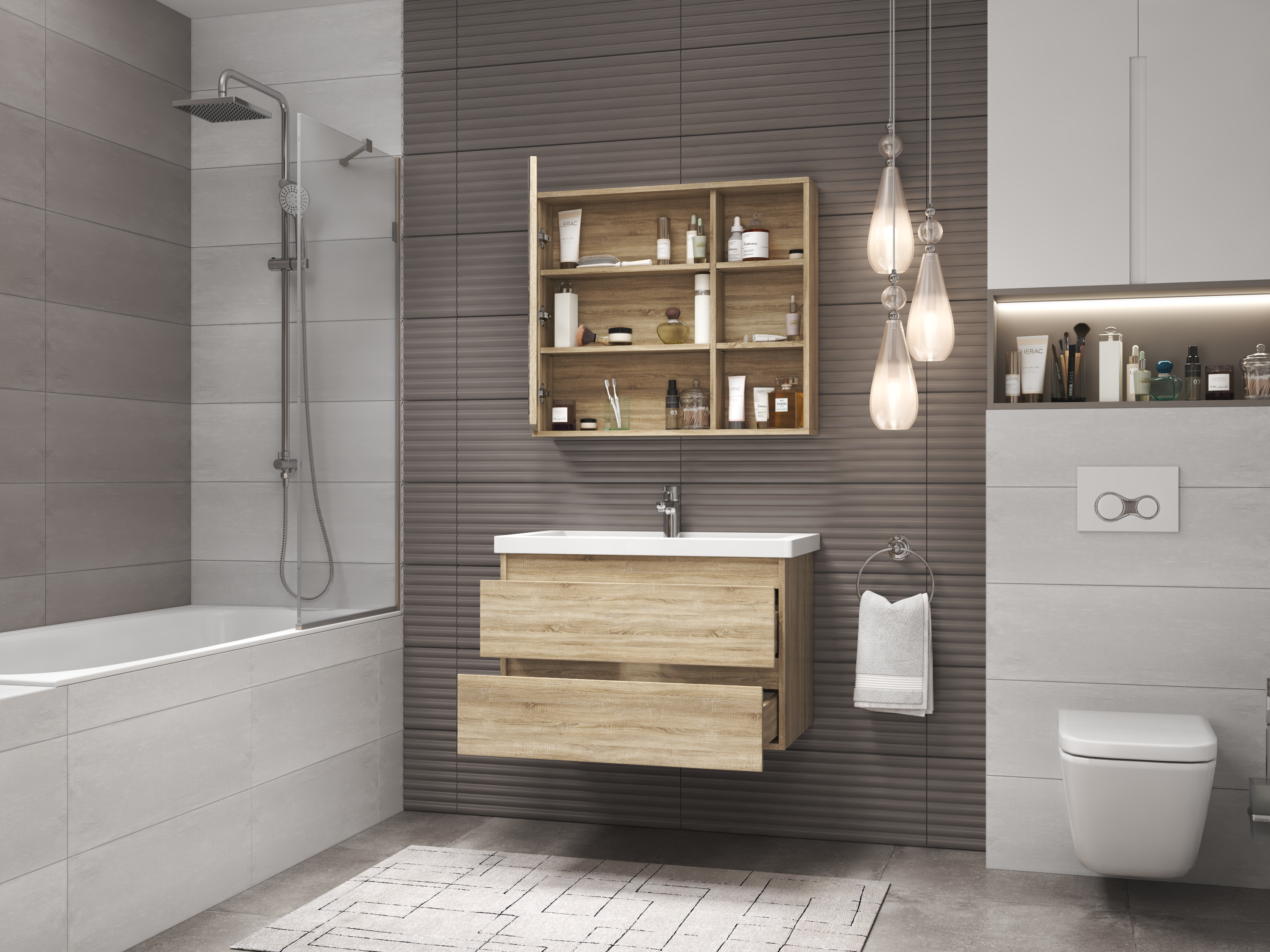 Зеркальный шкаф Vigo Matteo 15.6x80x70 см цвет дуб сонома - 8