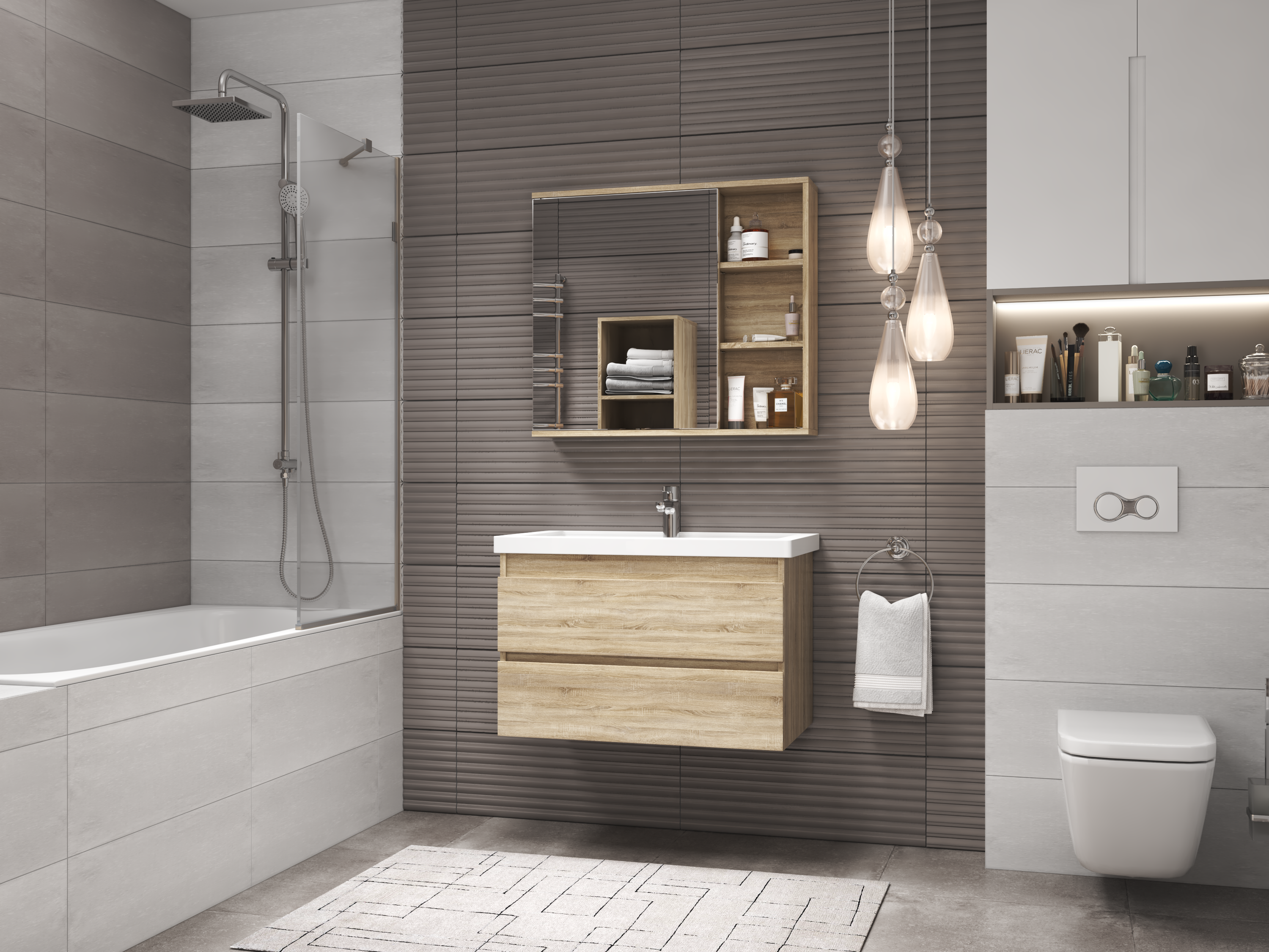 Зеркальный шкаф Vigo Matteo 15.6x80x70 см цвет дуб сонома - 7