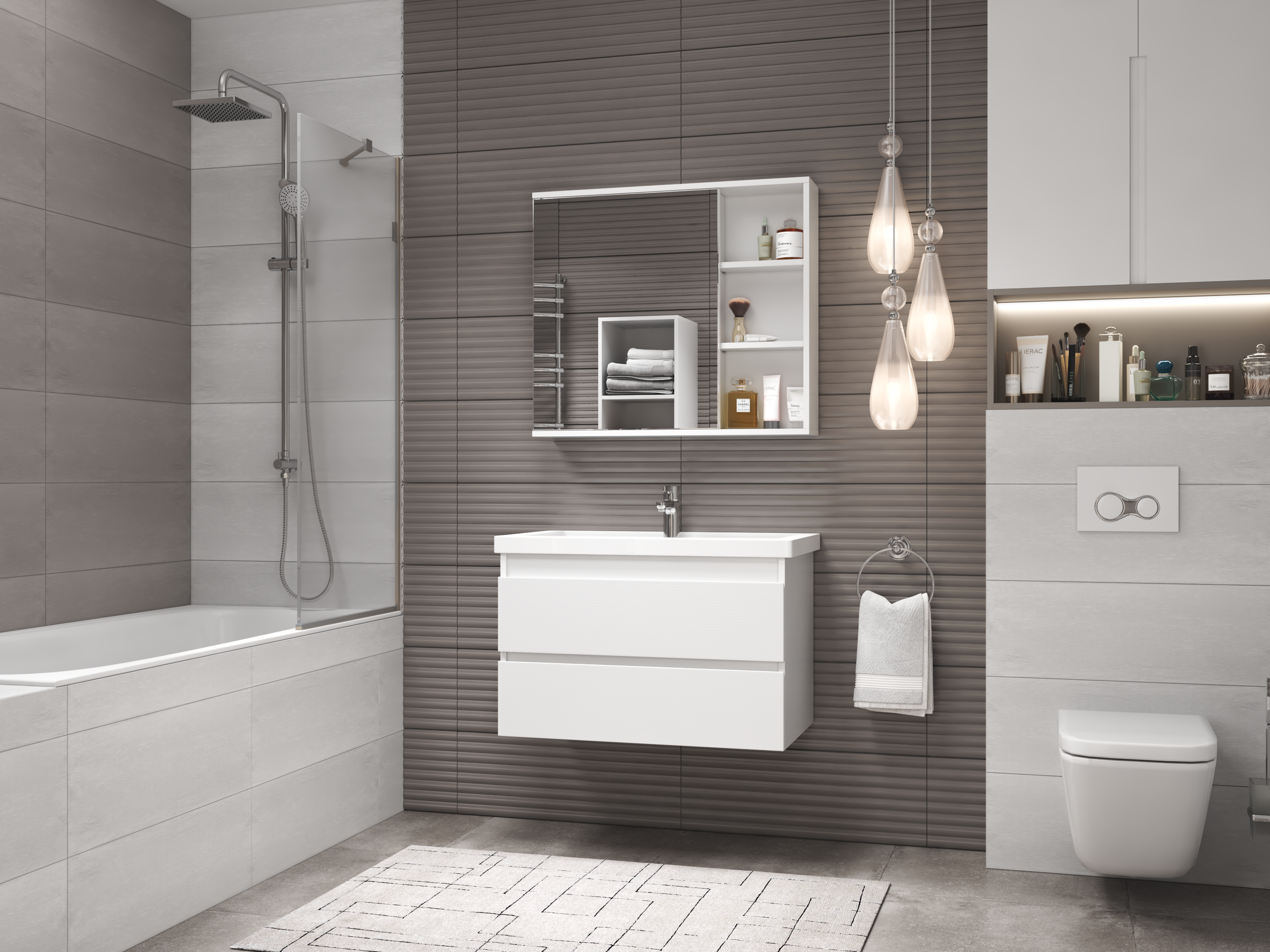 Зеркальный шкаф Vigo Matteo 15.6x80x70 см цвет белый - 7