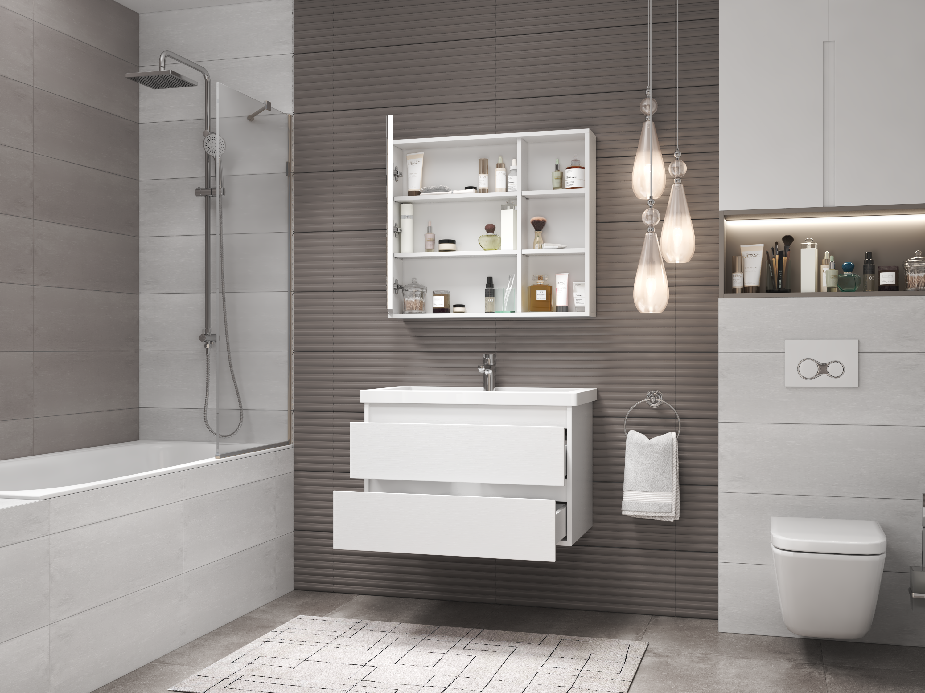 Зеркальный шкаф Vigo Matteo 15.6x80x70 см цвет белый - 8