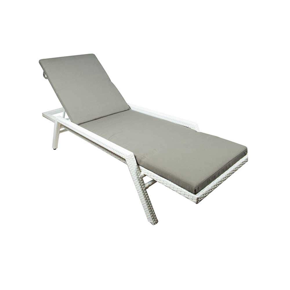 Изображение товара Шезлонг складной Foodatlas Бриз 201 см алюминий искусственный ротанг серый