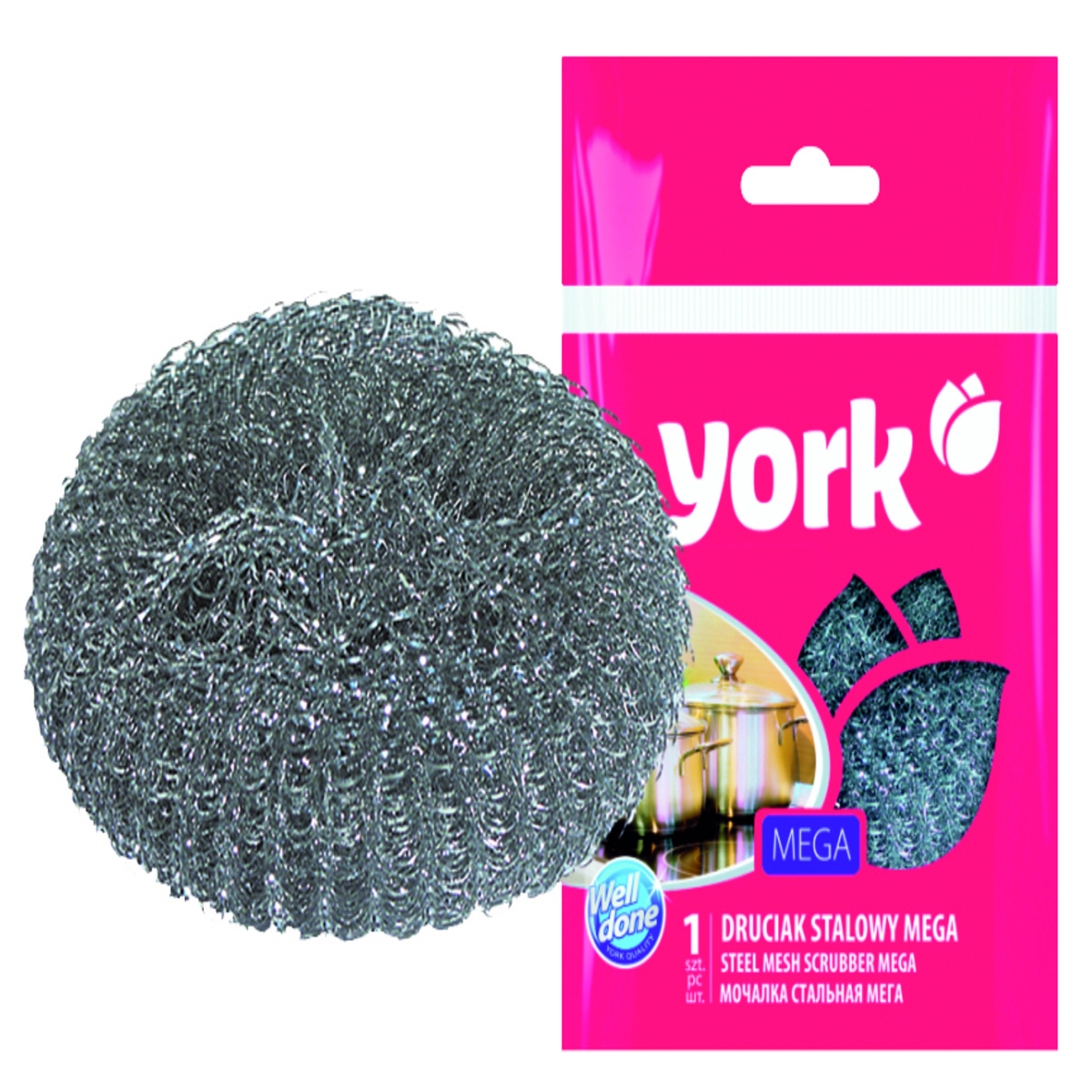 Изображение товара Губка York Мега из нержавеющей стали 1 шт Изображение товара Губка York Мега из нержавеющей стали 1 шт