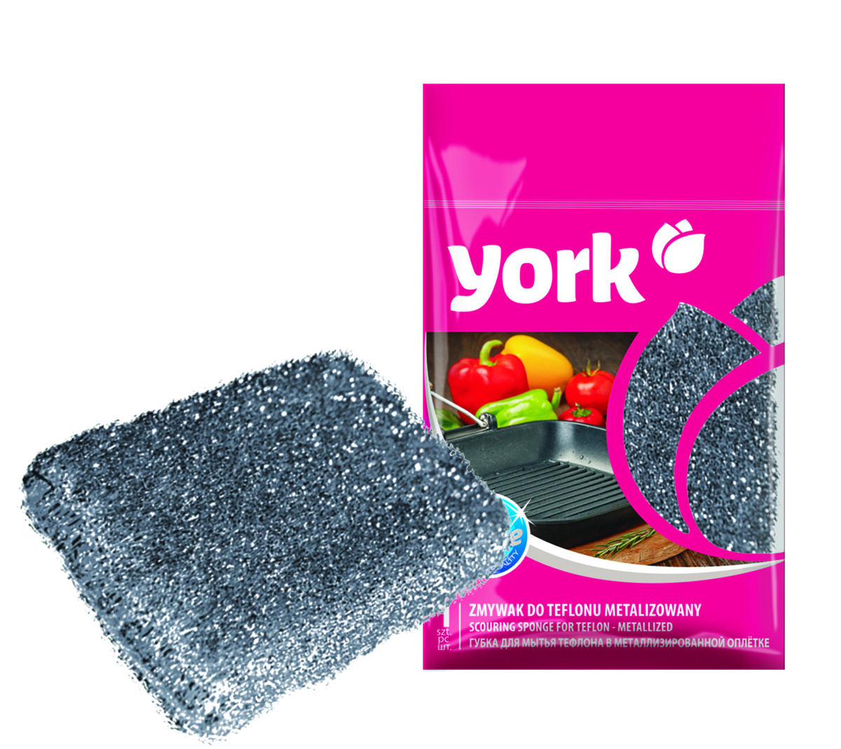 Изображение товара Губка York Лиза для тефлона в металлической оплетке 1 шт Изображение товара Губка York Лиза для тефлона в металлической оплетке 1 шт