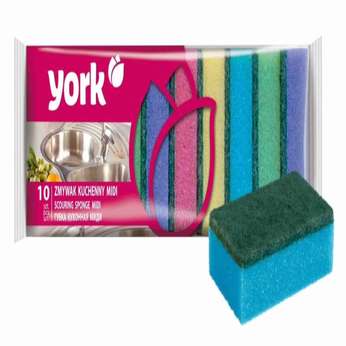 Изображение товара Губки для мытья посуды York 10 шт Изображение товара Губки для мытья посуды York 10 шт