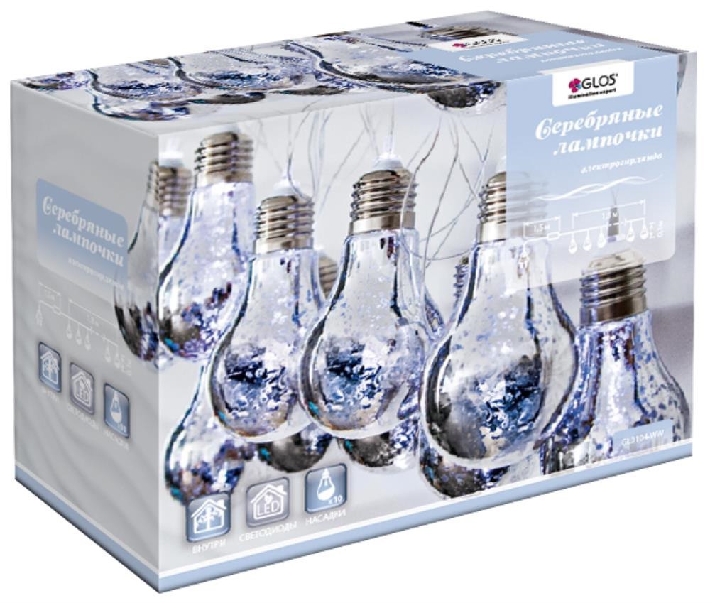 Изображение товара Электрогирлянда комнатная Нить 1.8м 10 LED холодный белый свет 220В