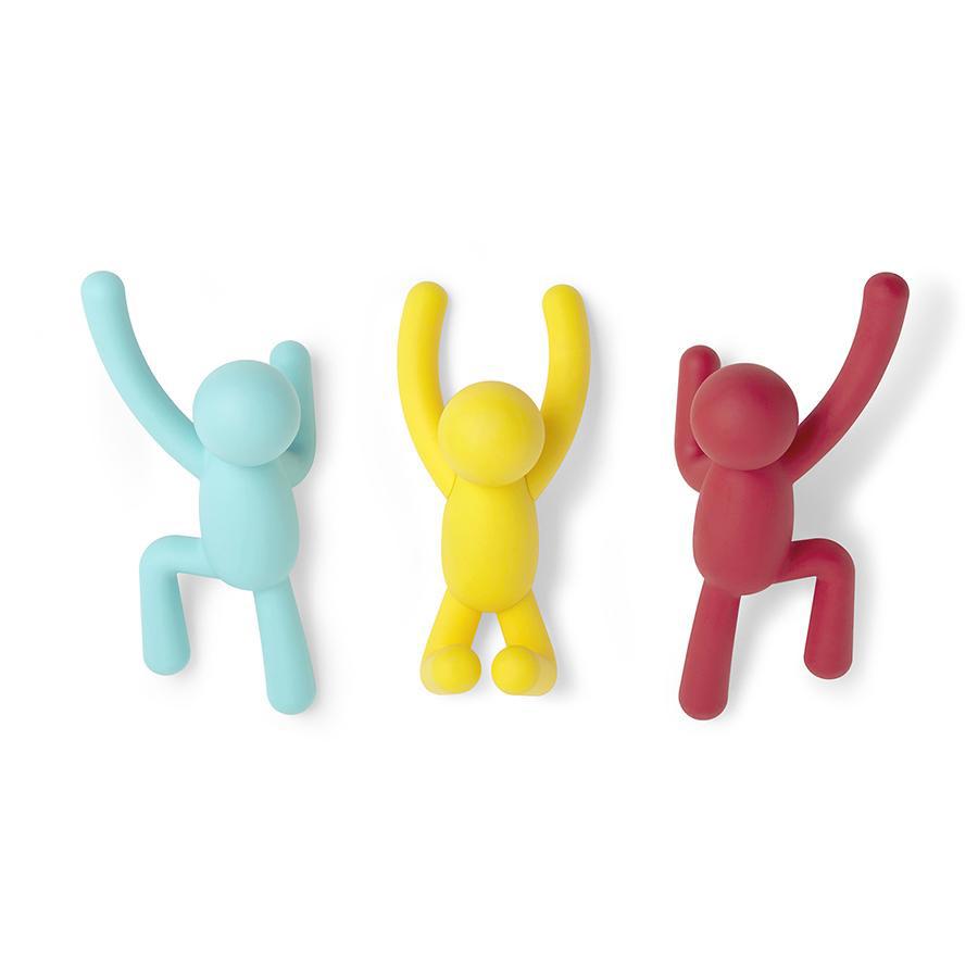 Изображение товара Вешалка настенная 3 крючка Umbra Buddy разноцветный пластик дизайн Alan Wisniewski