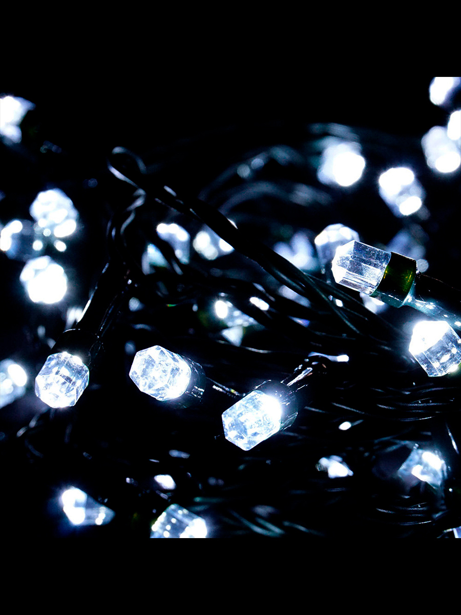 Изображение товара Электрогирлянда Магия Праздника 100LED 10м холодный белый IP44 для улицы и дома