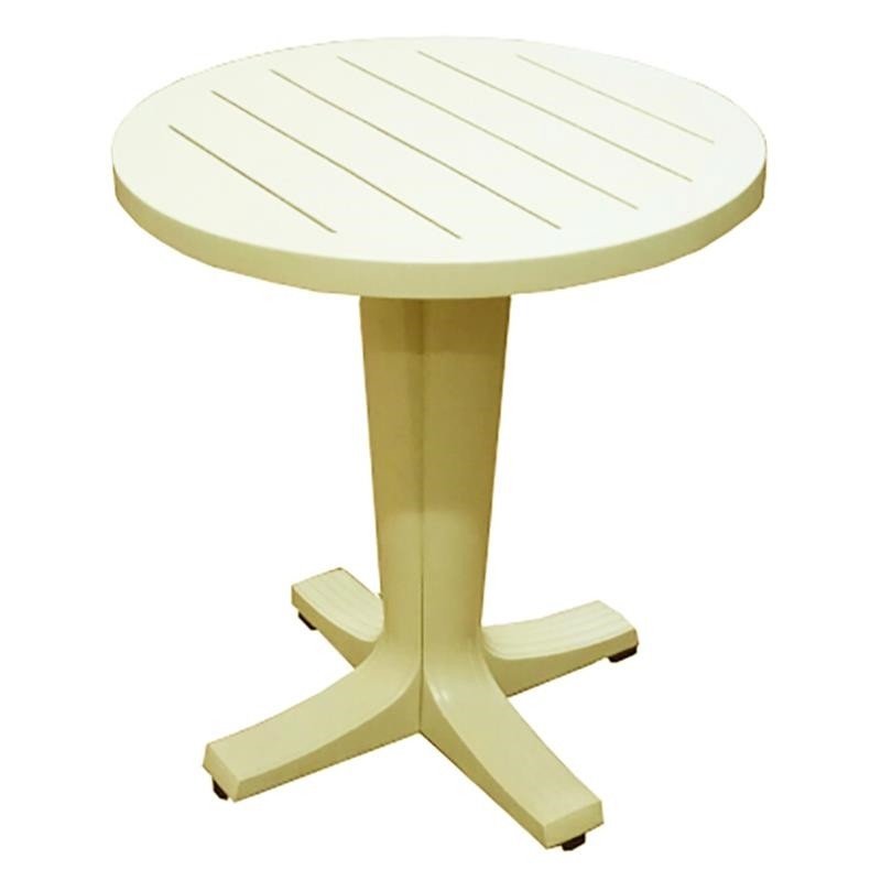 Изображение товара Садовый круглый пластиковый стол Прованс 80 см белый складной