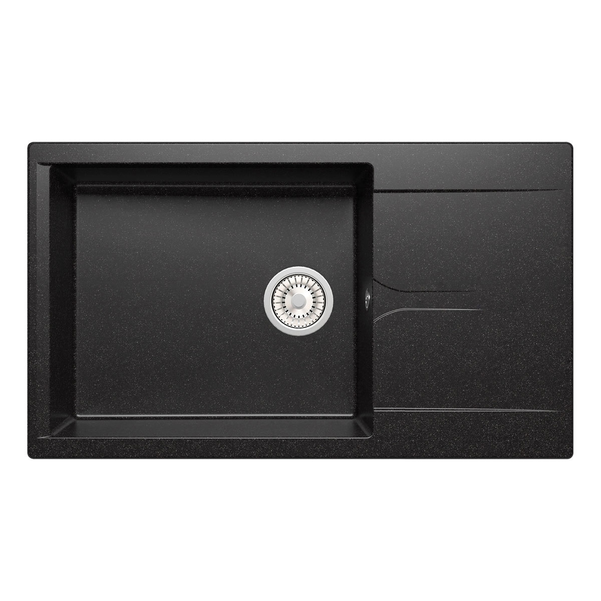 Изображение товара Мойка прямоугольная 86.2x20x50 см POLYGRAN искусственный камень цвет черный