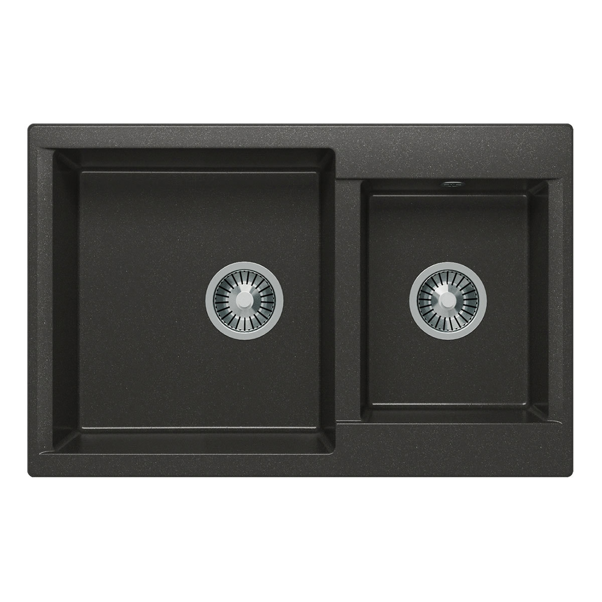 Изображение товара Мойка кухонная прямоугольная 77.2x20x50 см POLYGRAN из искусственного камня черная матовая