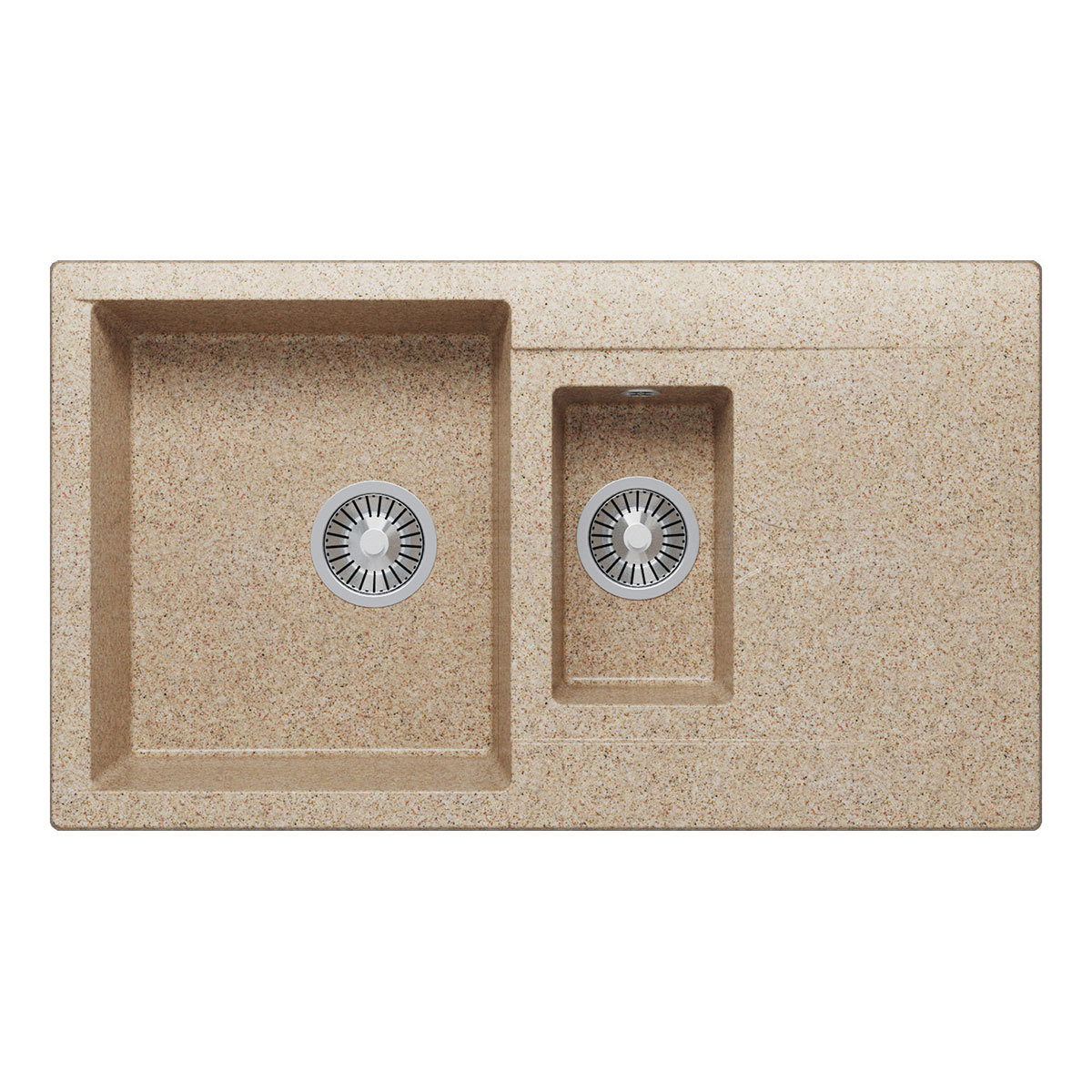 Изображение товара Мойка кухонная POLYGRAN Brig-870 из искусственного камня песочного цвета 87x50 см