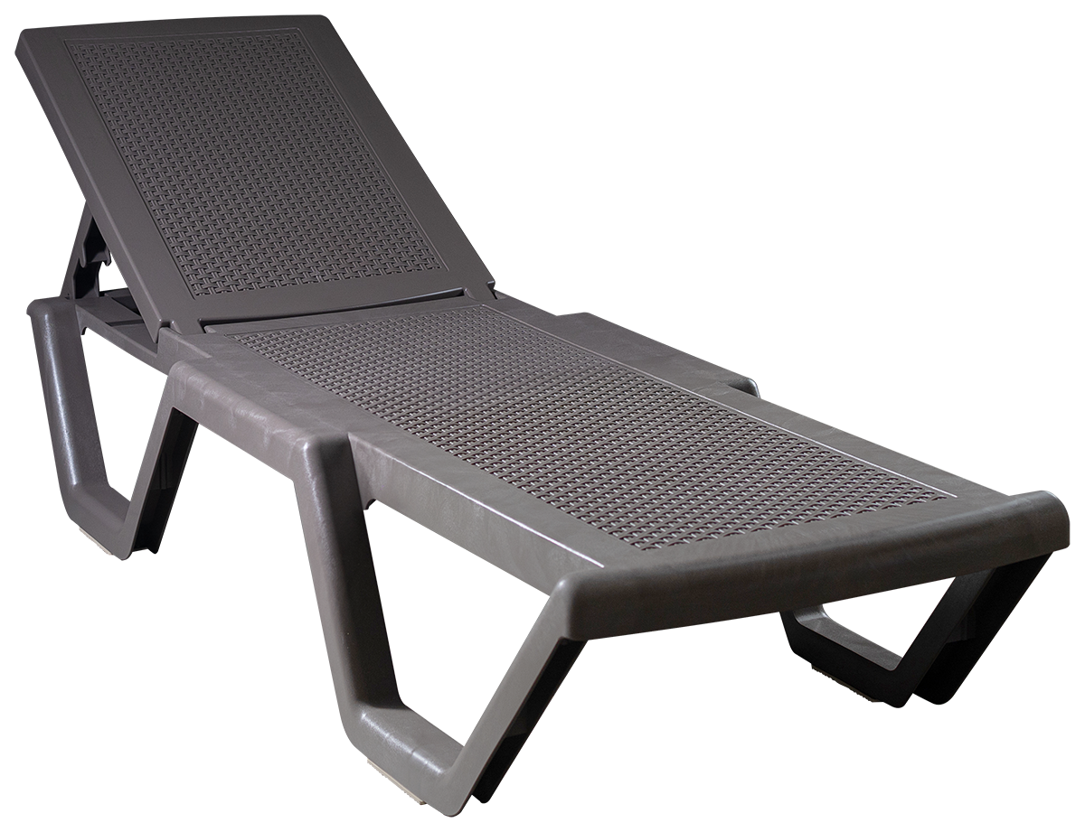 Изображение товара Шезлонг Атлант из полипропилена с регулируемой спинкой 186см коричневый