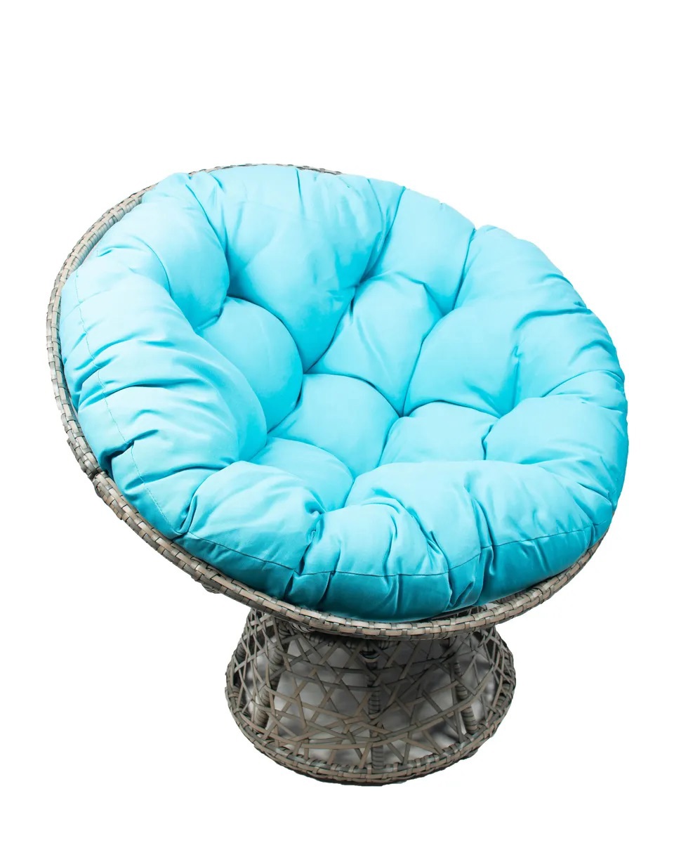 Изображение товара Кресло садовое Foodatlas E4025 Лотос из искусственного ротанга с подушкой бирюзовое
