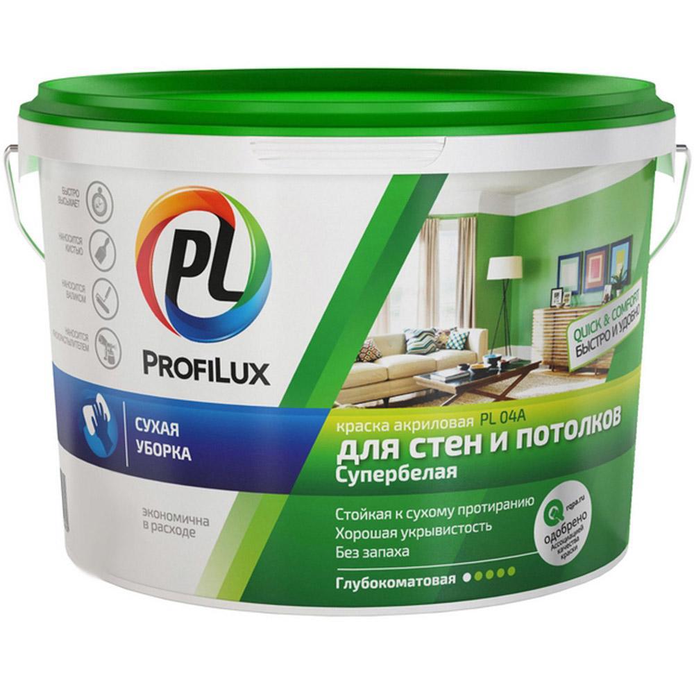 Изображение товара Краска для стен и потолков акриловая Profilux ВД PL- 04А глубокоматовая белая 7 кг Изображение товара Краска для стен и потолков акриловая Profilux ВД PL- 04А глубокоматовая белая 7 кг