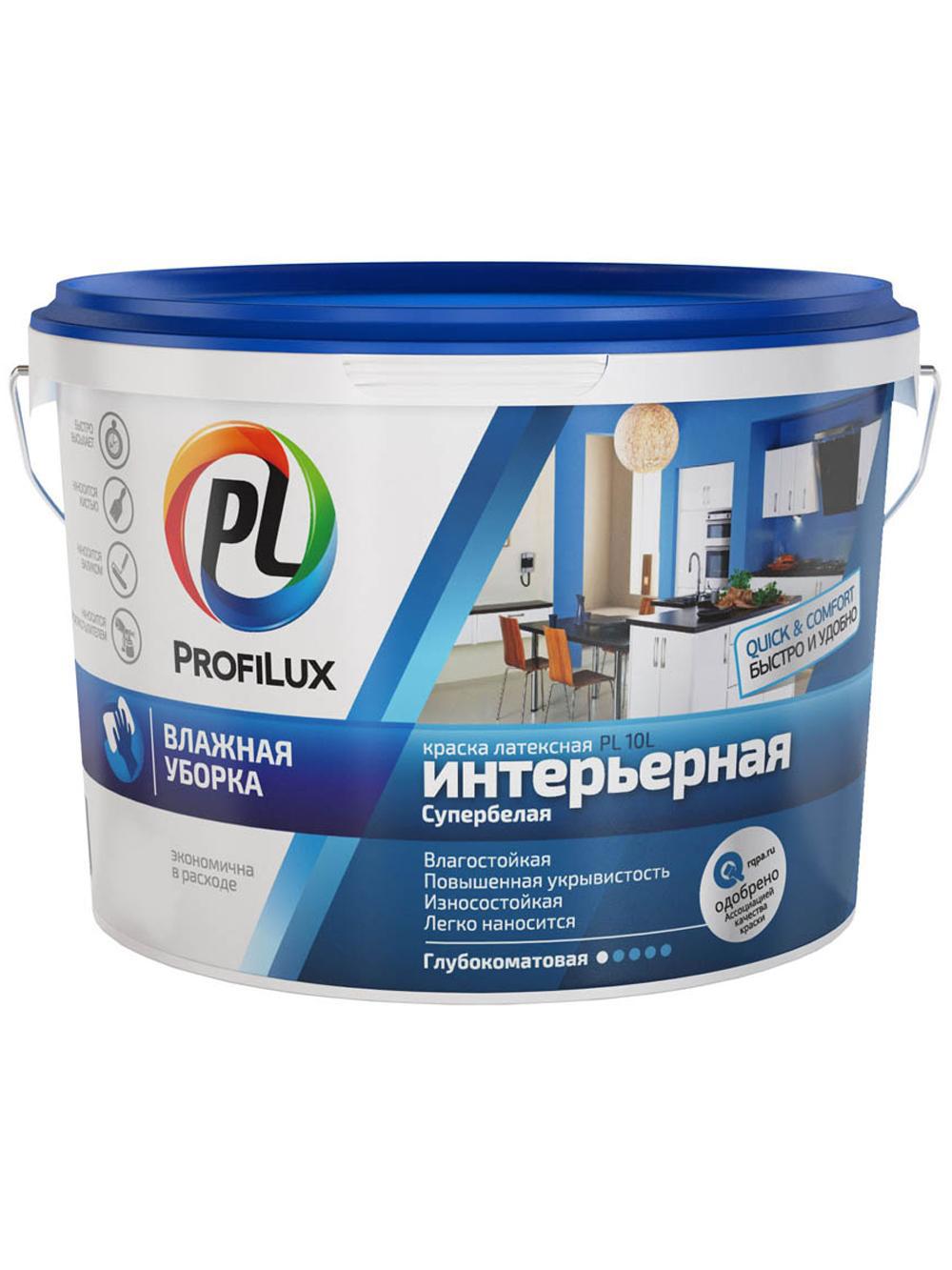 Изображение товара Краска для стен и потолков латексная Dufa Profilux ВД PL- 10L глубокоматовая белая 7 кг