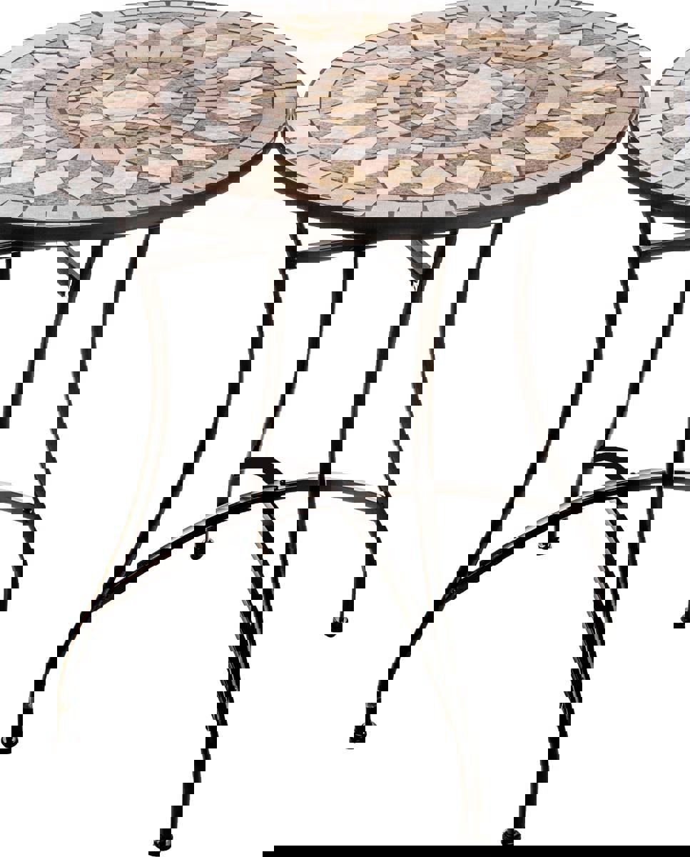 Изображение товара Садовый стол ОРНАМЕНТ 123-188 71см матовый металл круглый уличный стол