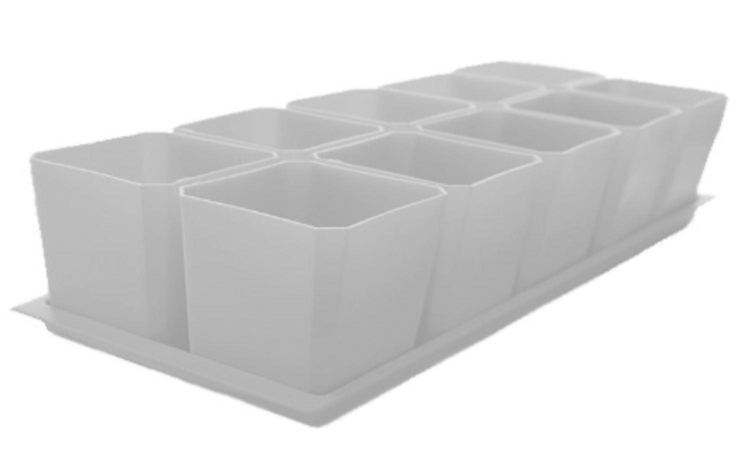 Изображение товара Набор горшков для рассады Пеликан 330 Белый 44x10x12см 0.75л