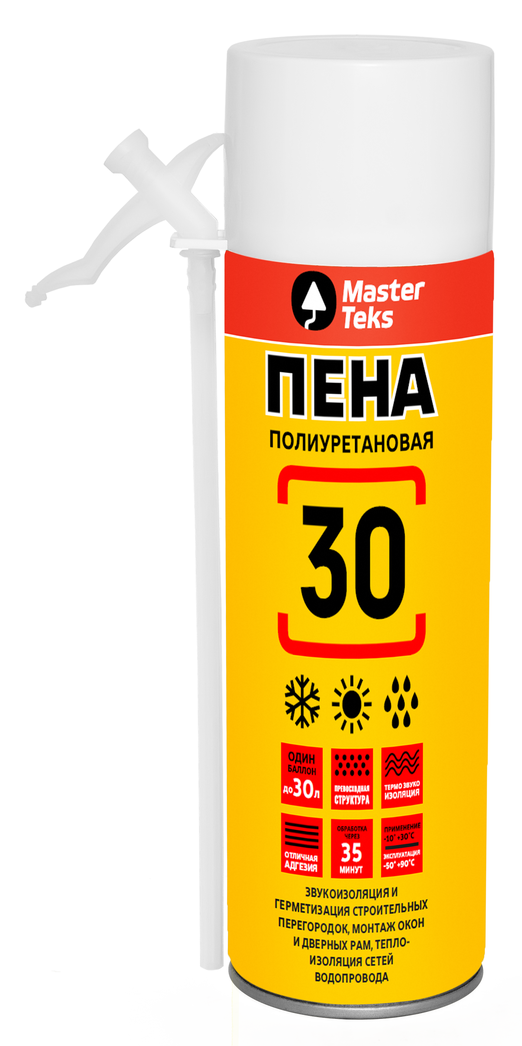 Изображение товара Пена монтажная бытовая Masterteks 30 350 мл Изображение товара Пена монтажная бытовая Masterteks 30 350 мл