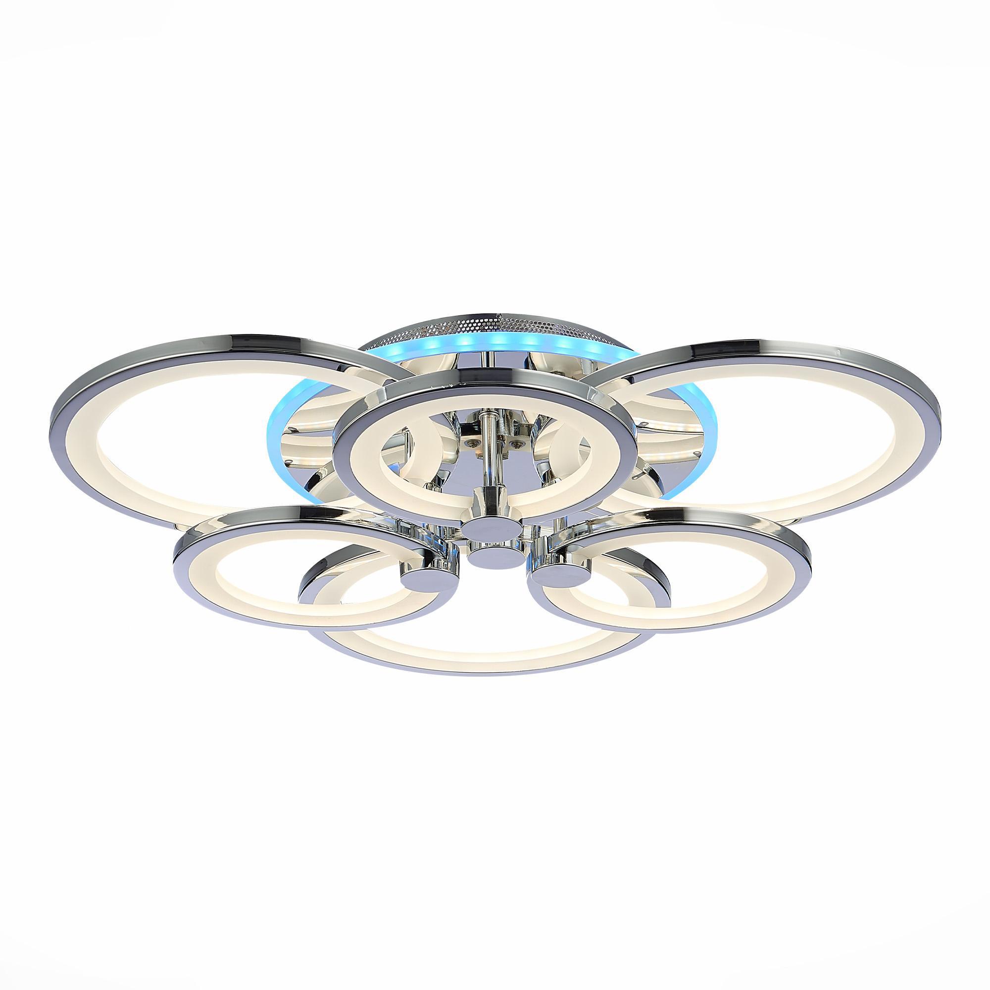 Изображение товара Люстра потолочная светодиодная EVOLED LETO с пультом RGB 24 м² хром белый